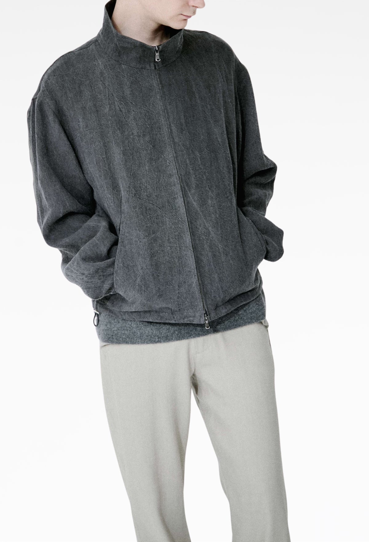 Muro Jacket in Sumi-Dyed Linen