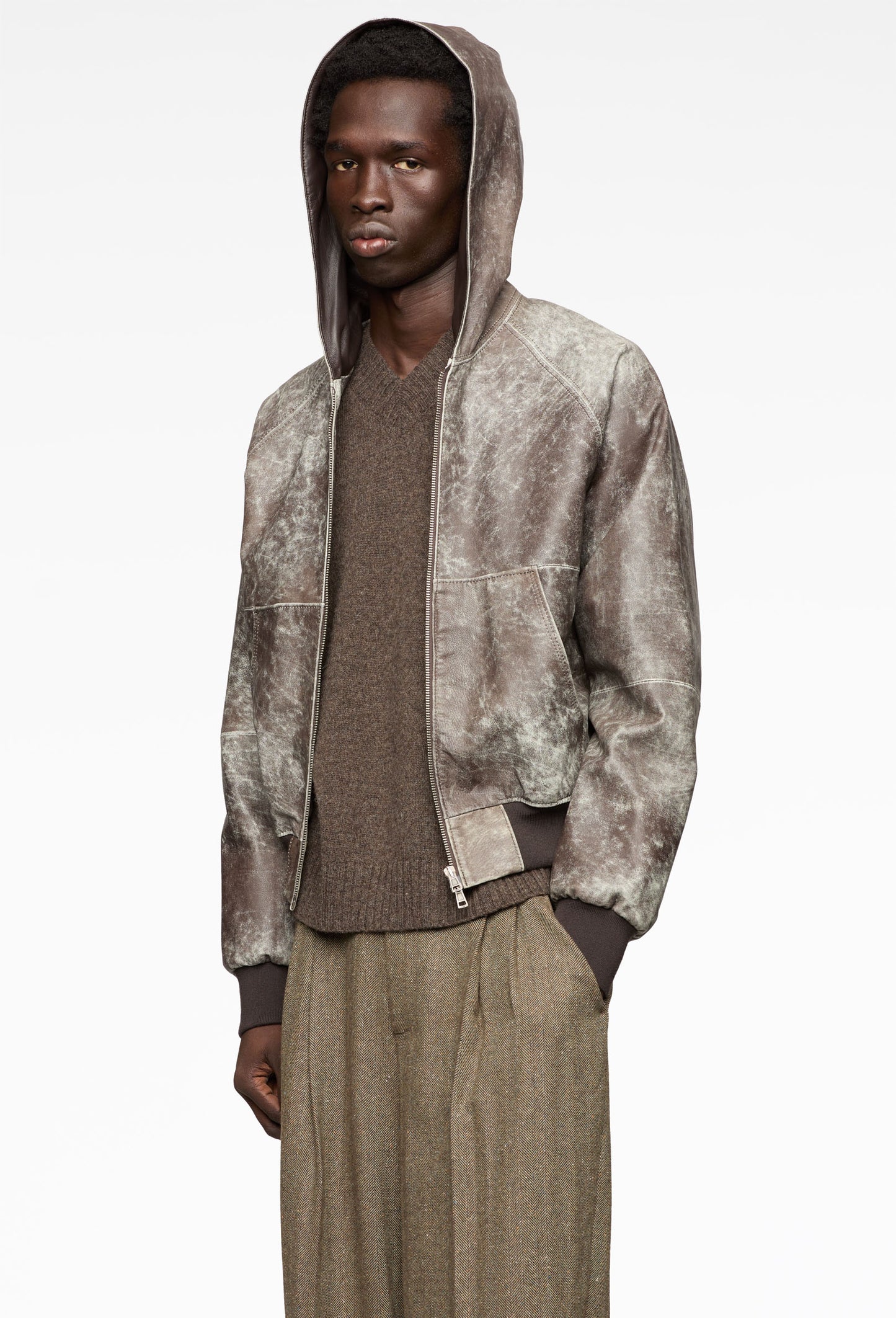 Melange Bark V-Neck Knit