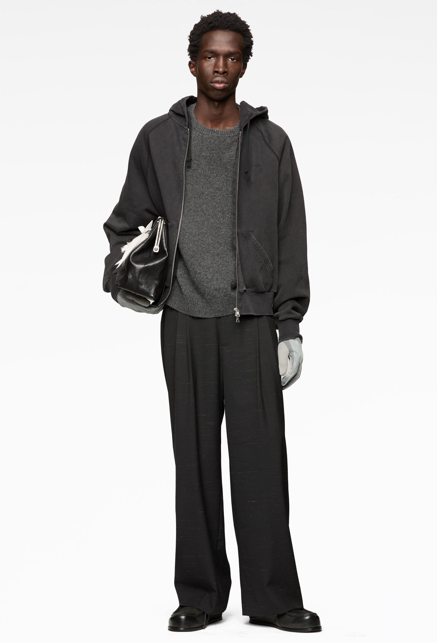 Melange Charcoal Drape Knit