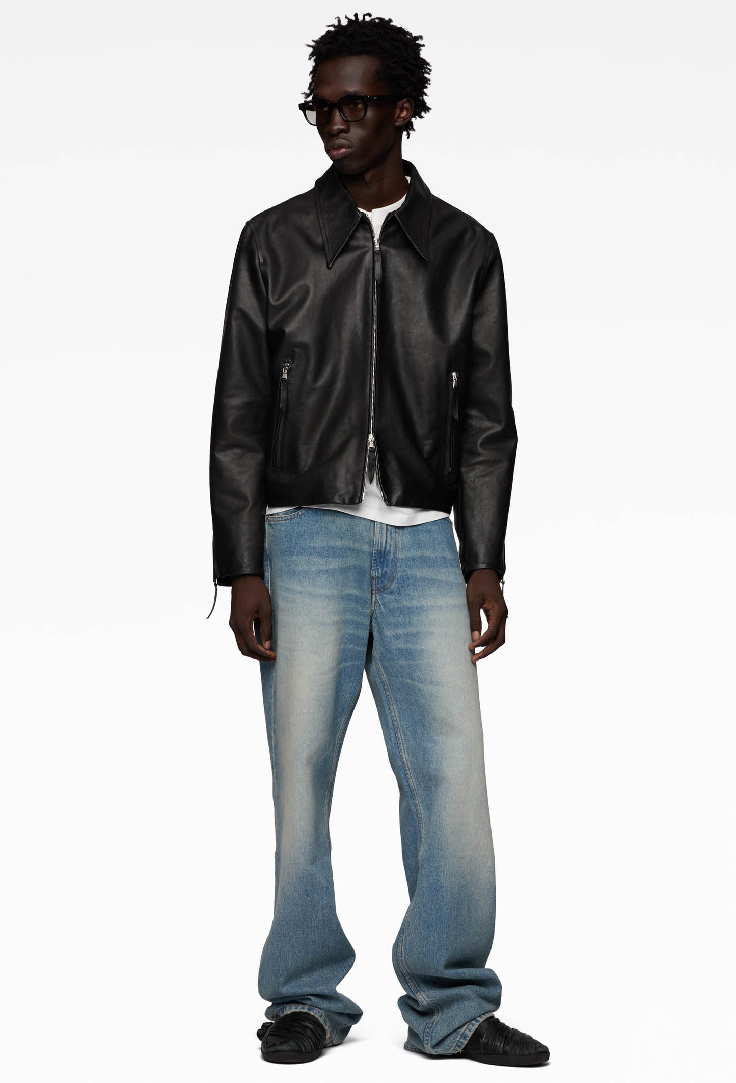 Black Café Racer Leather Jacket