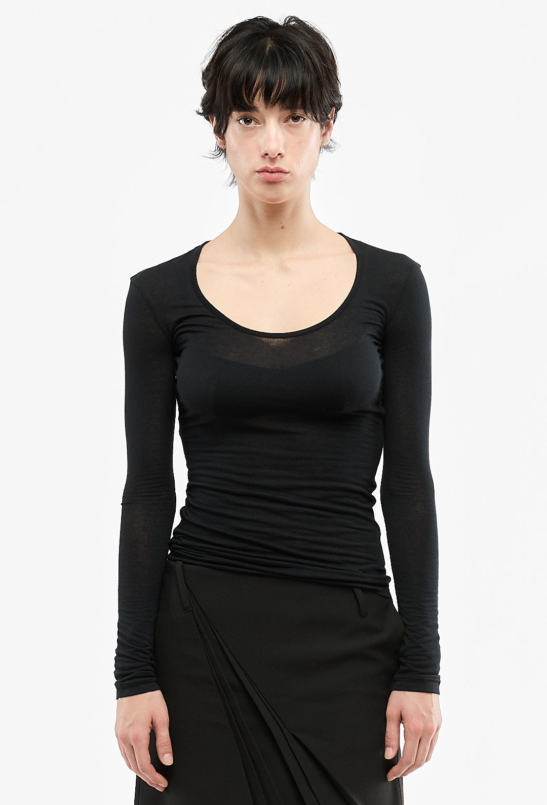 Black Round Neckline Top