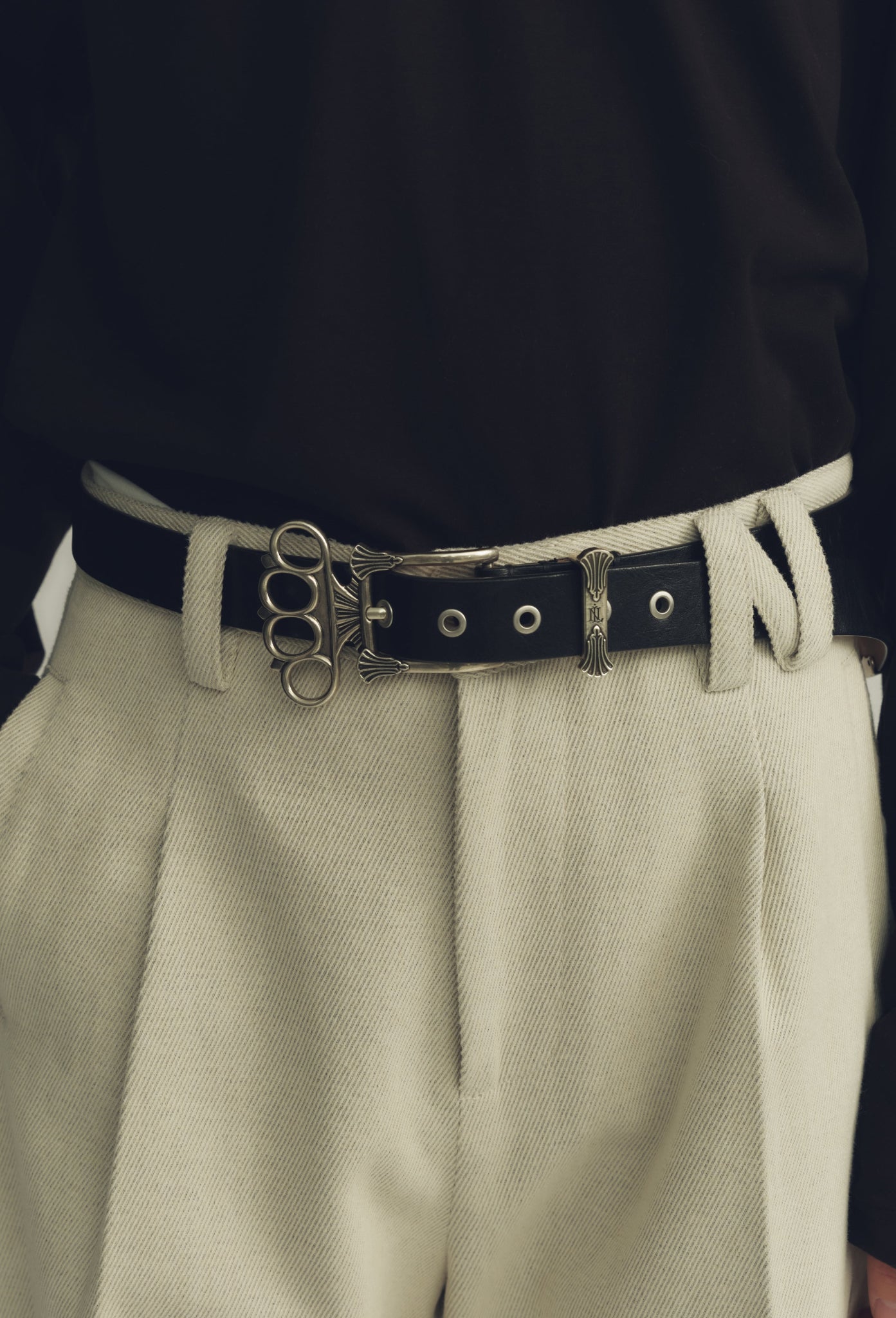 Silver Filled Knuckles Belt