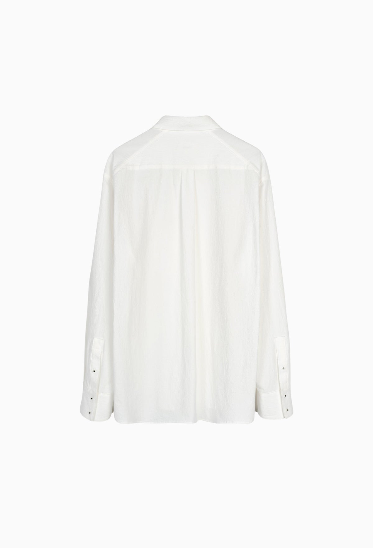 White Twisted Cotton Haku Split Collar Shirt