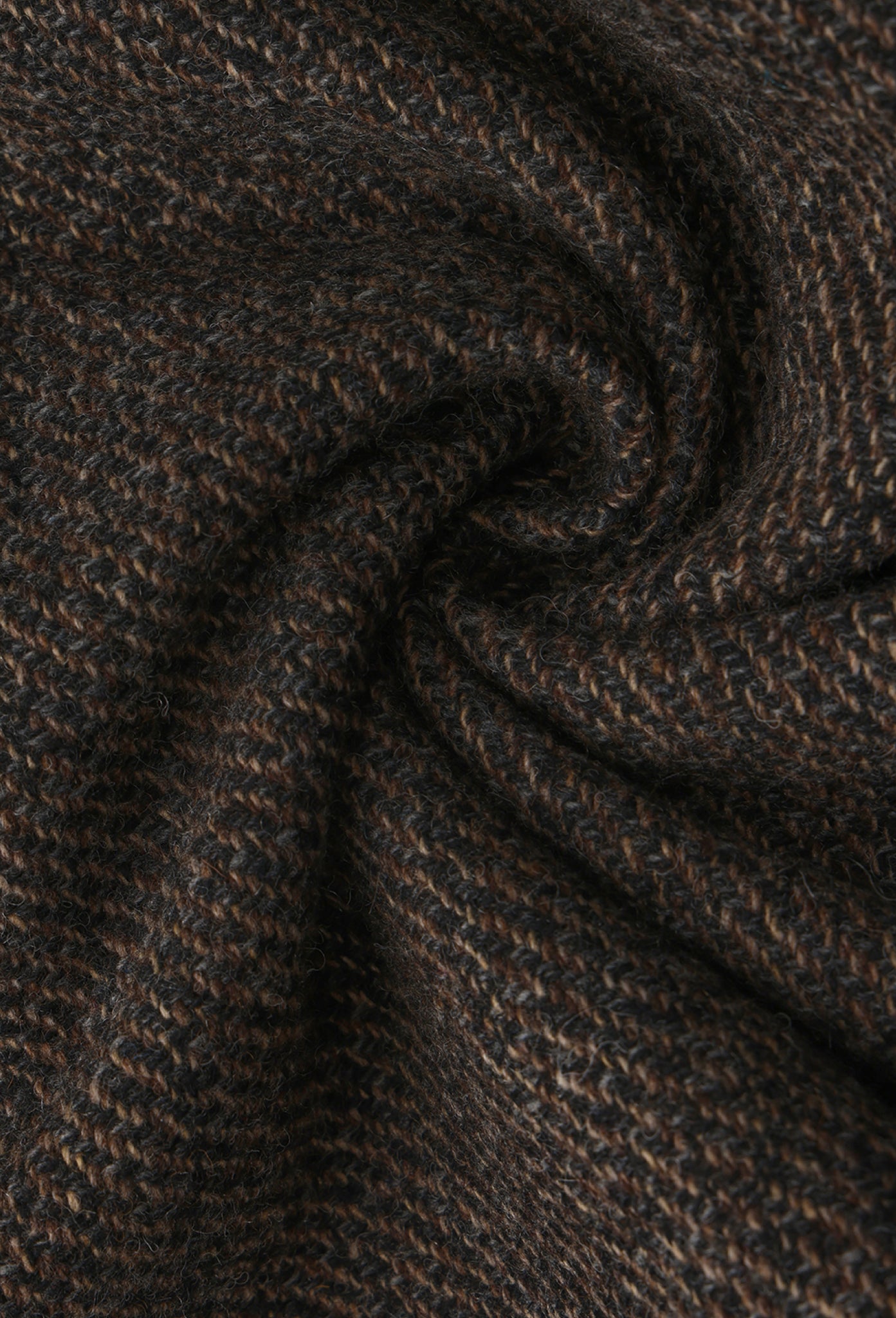 Stone Brown Woolen Intertwined Structure Tailored Wide Trousers