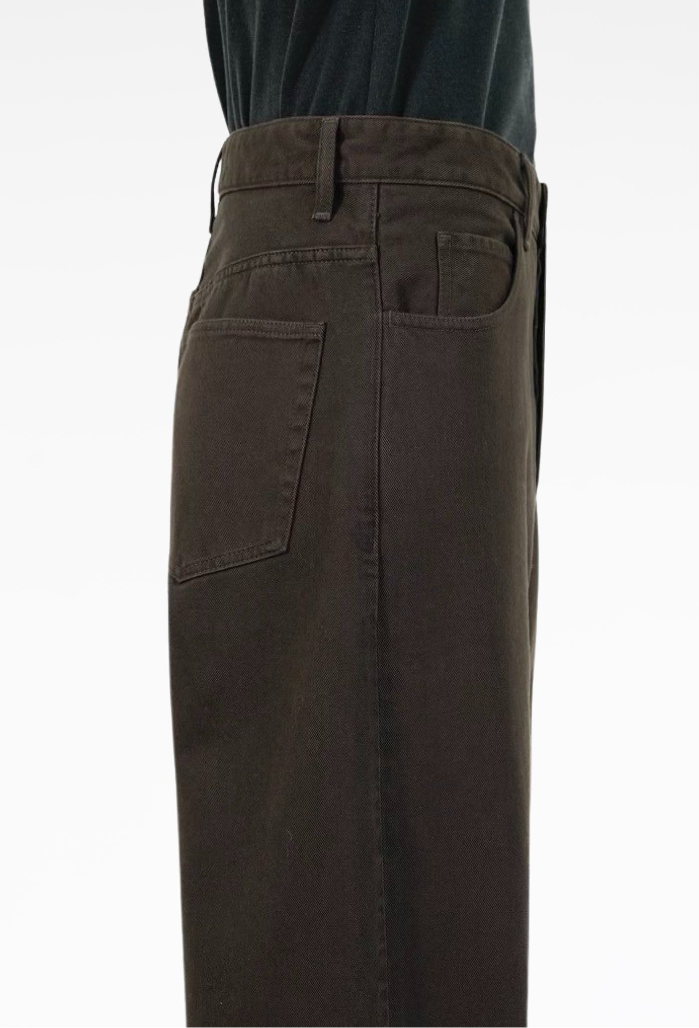 Brown Garment Dyed Tailored Jeans