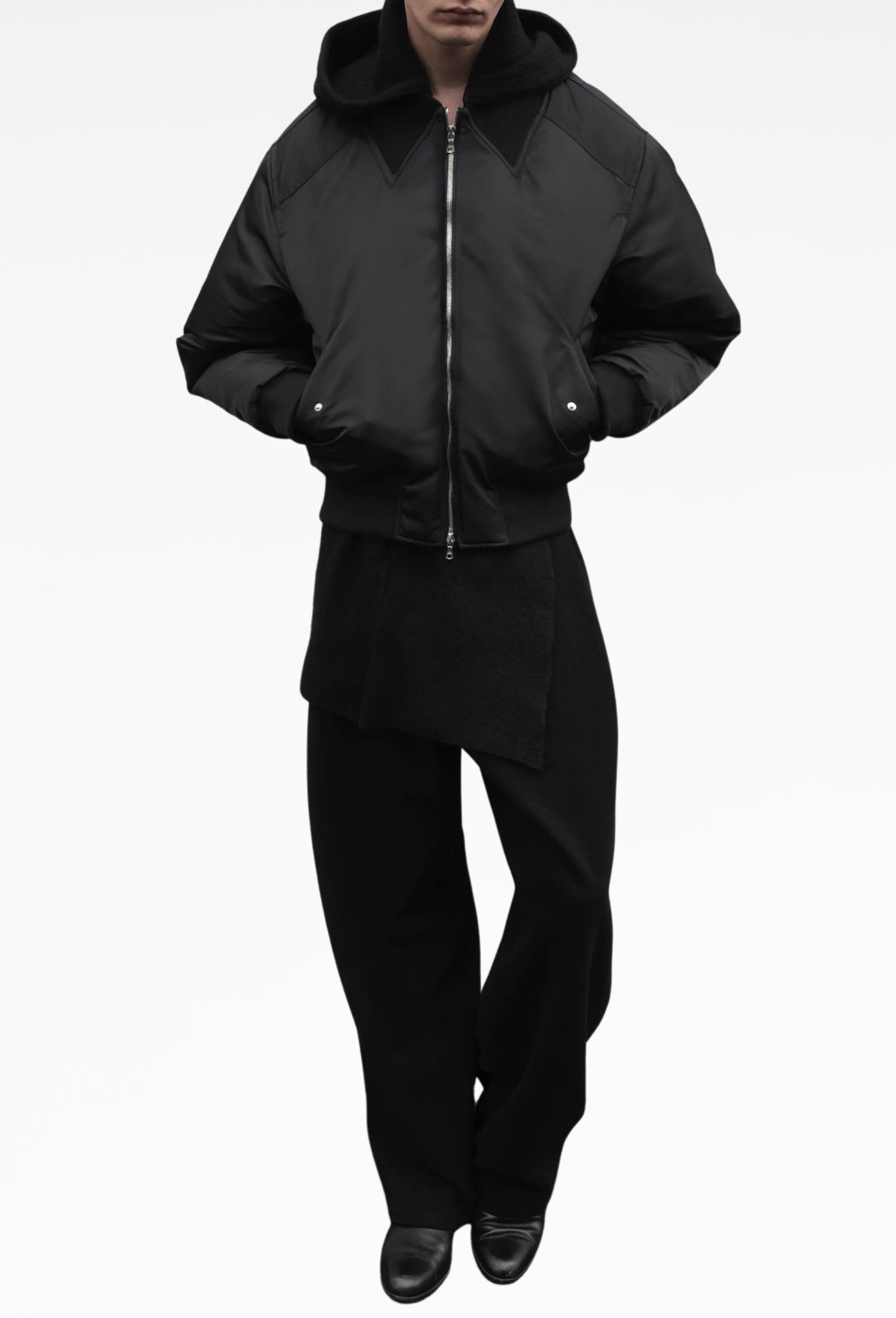 Black Opera Bomber Jacket In Limonta® Nylon