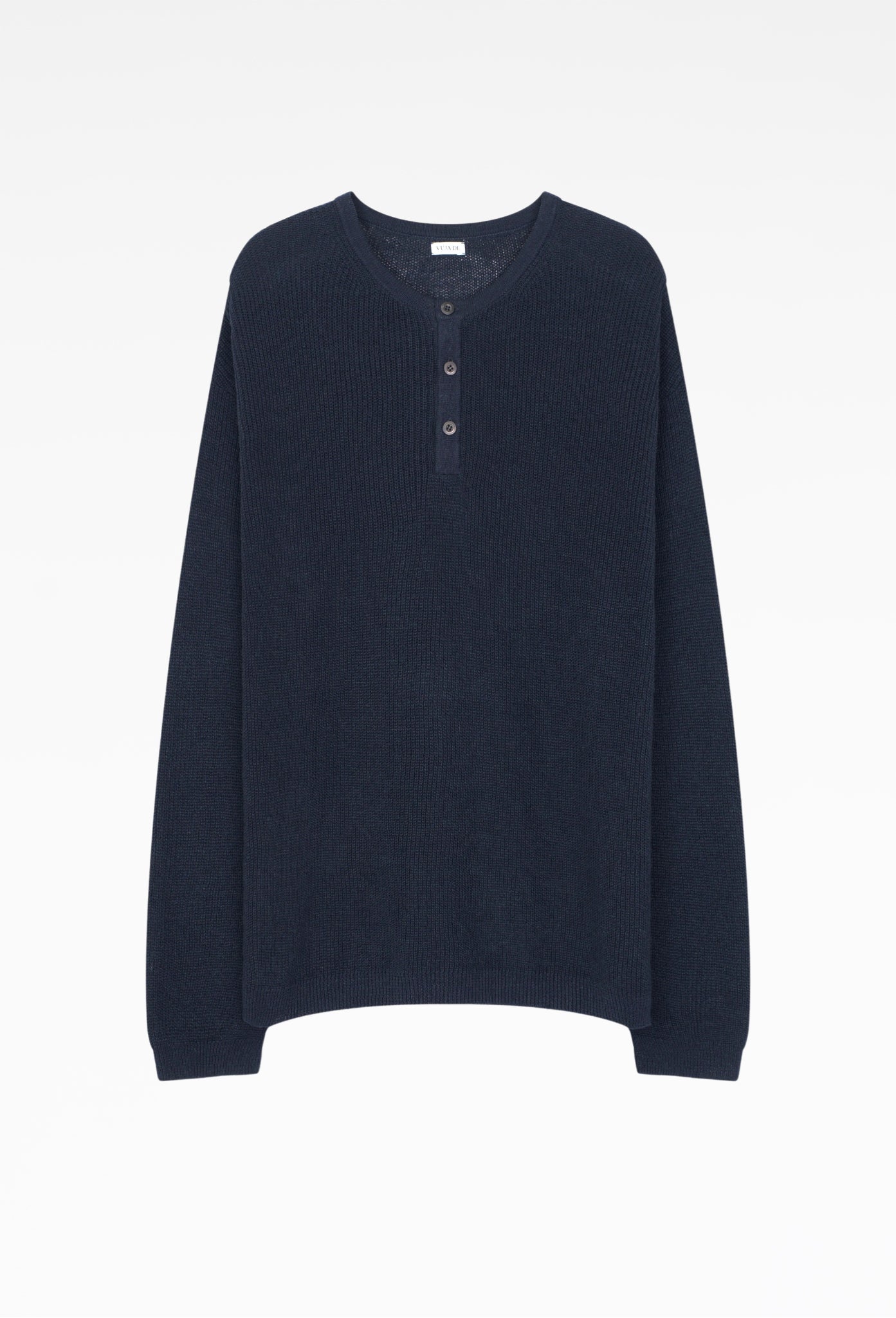 Navy Midas Henley Knit Sweater