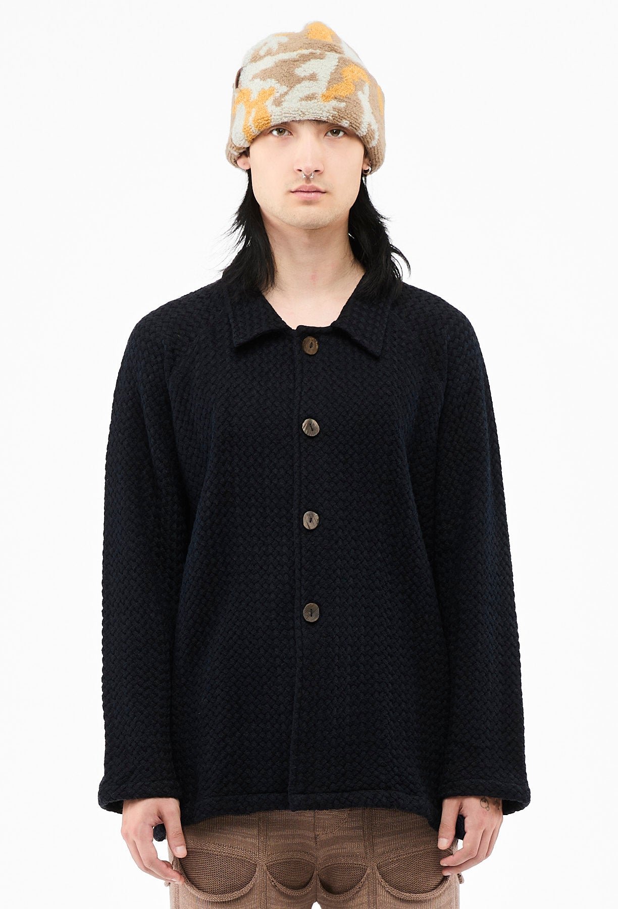 Midnight Chevron Spread Stitch Shirt
