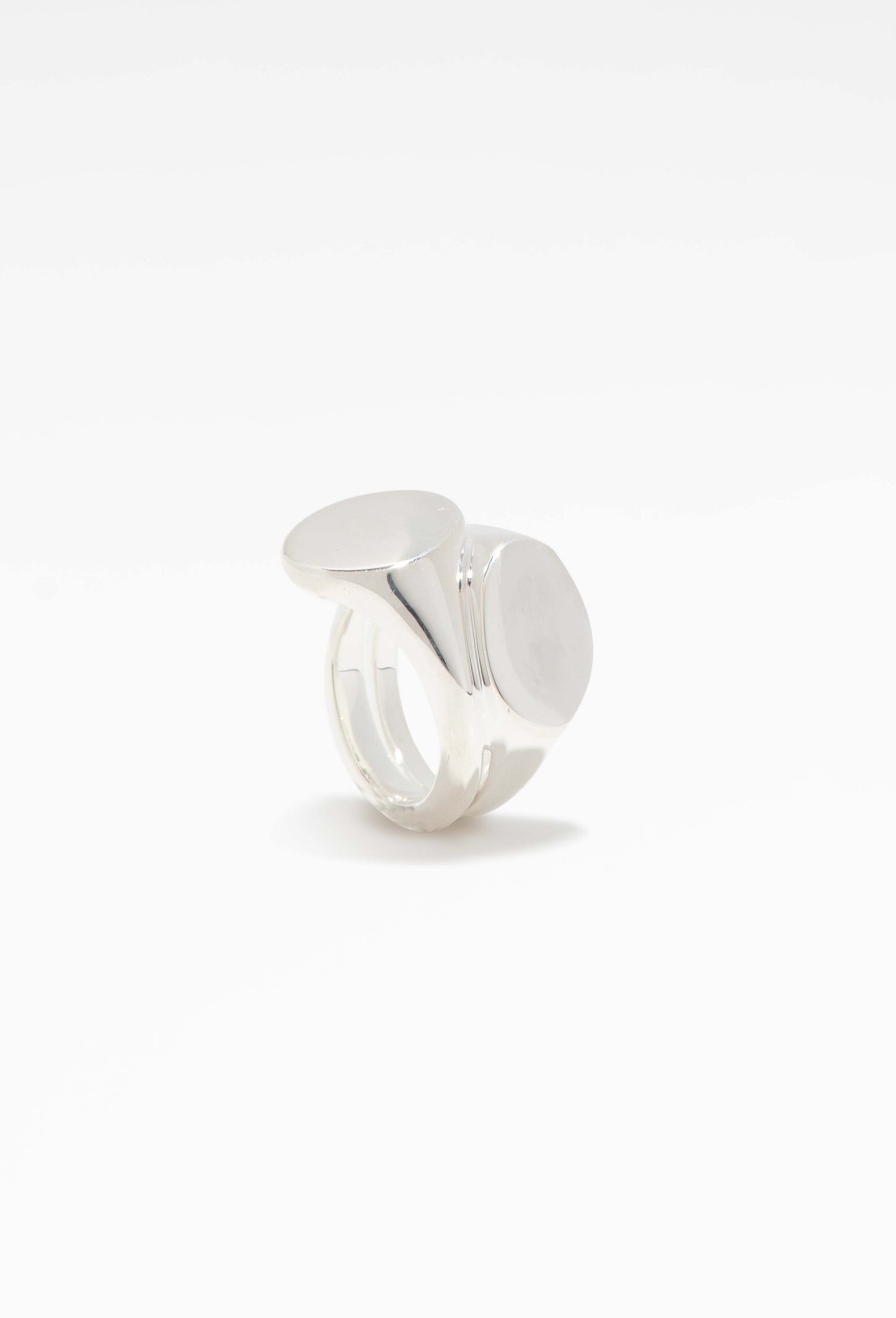 SWEETLIMEJUICE - Chunky Silver Stacked Signet Ring