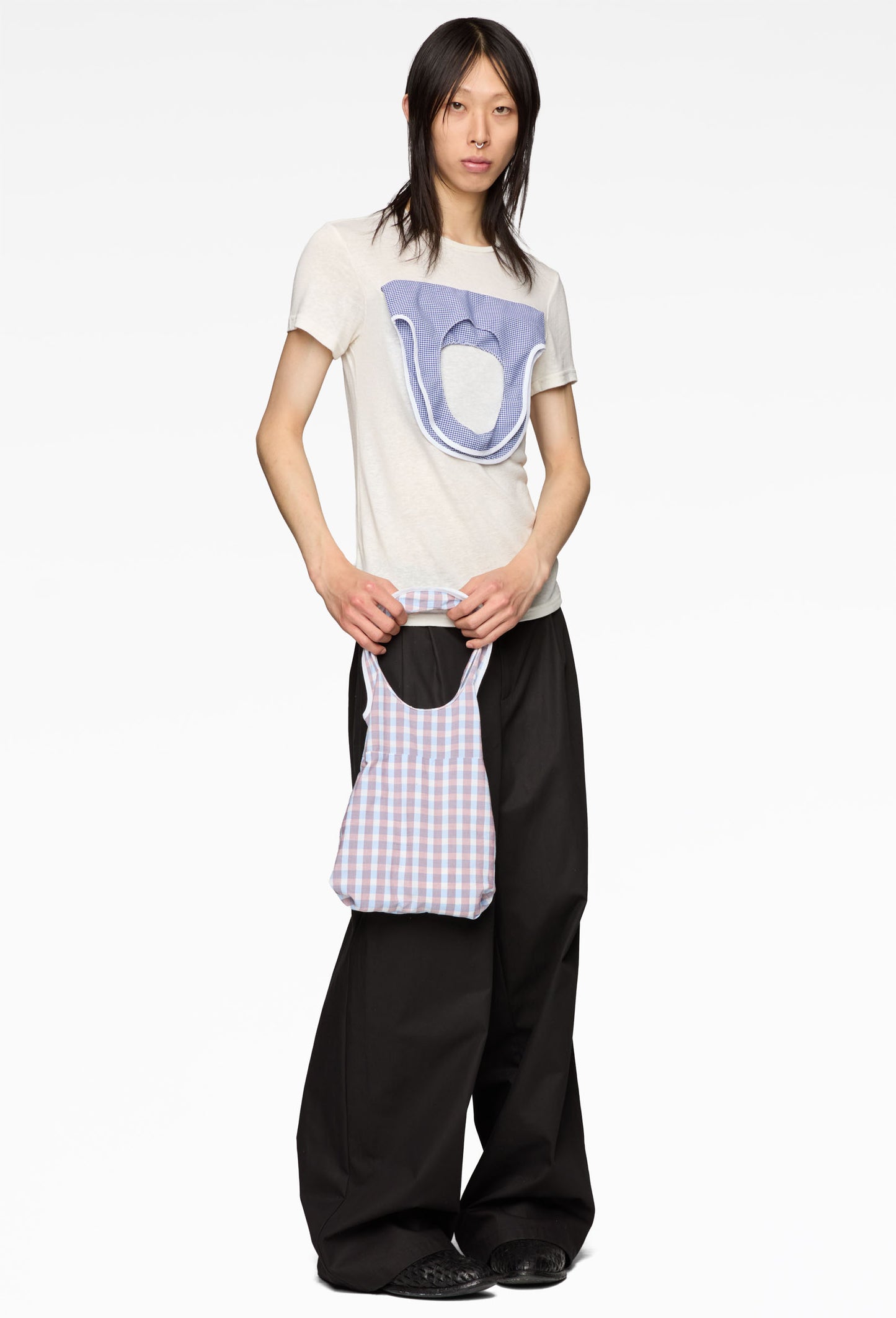 Black Asymmetric Waistband Pants