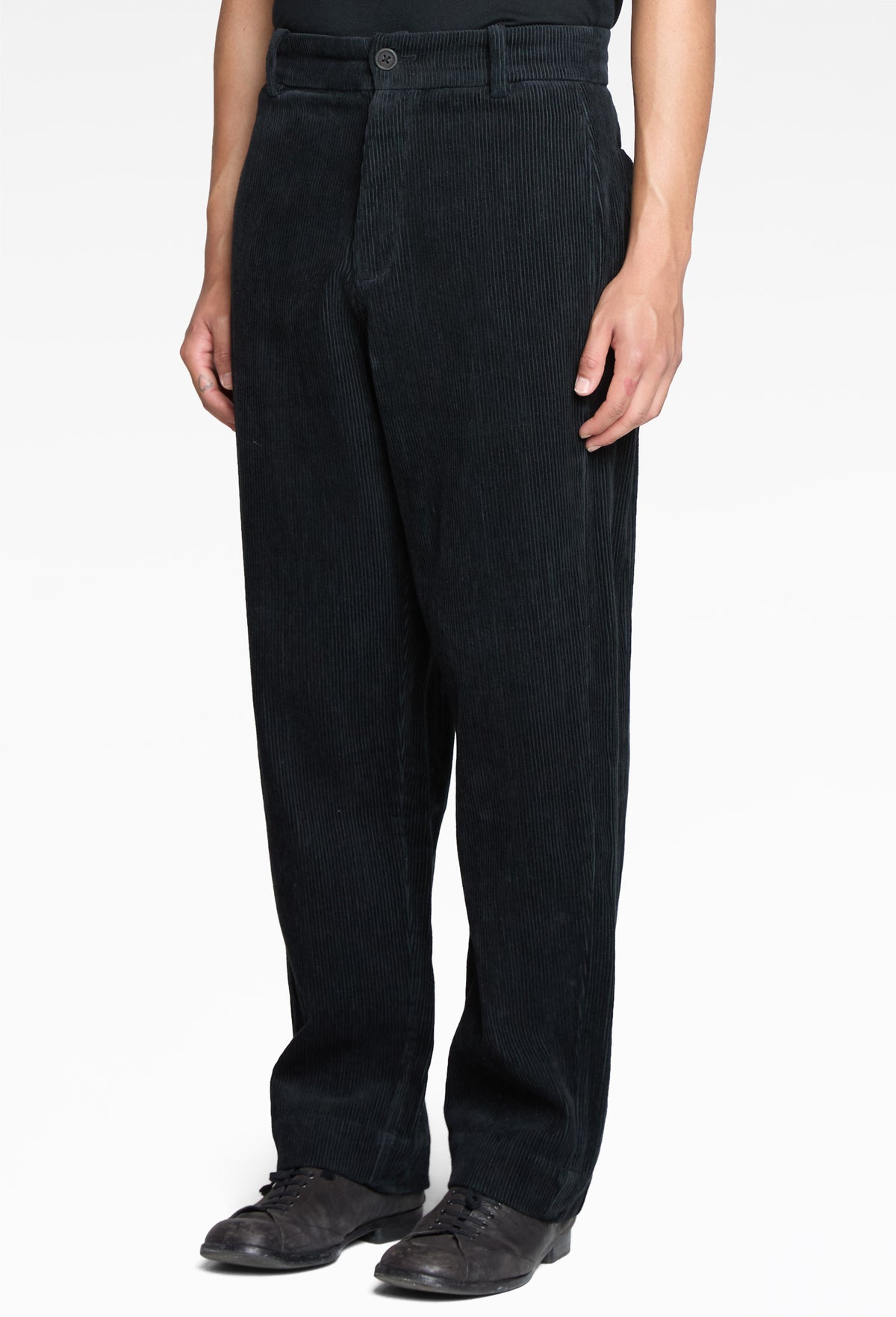Black Corduroy Workwear Pants