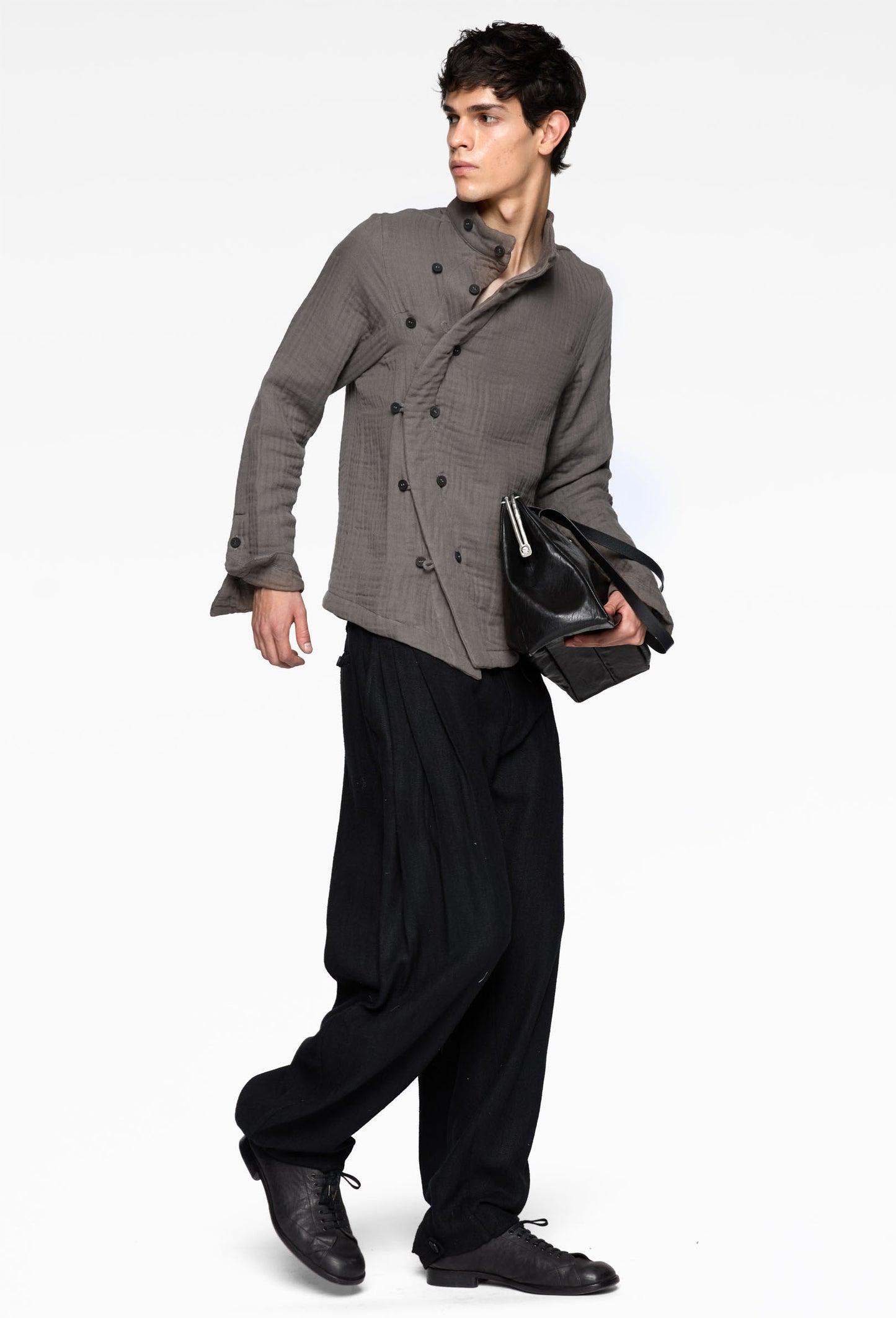 Brown Cotton Foil Shirt