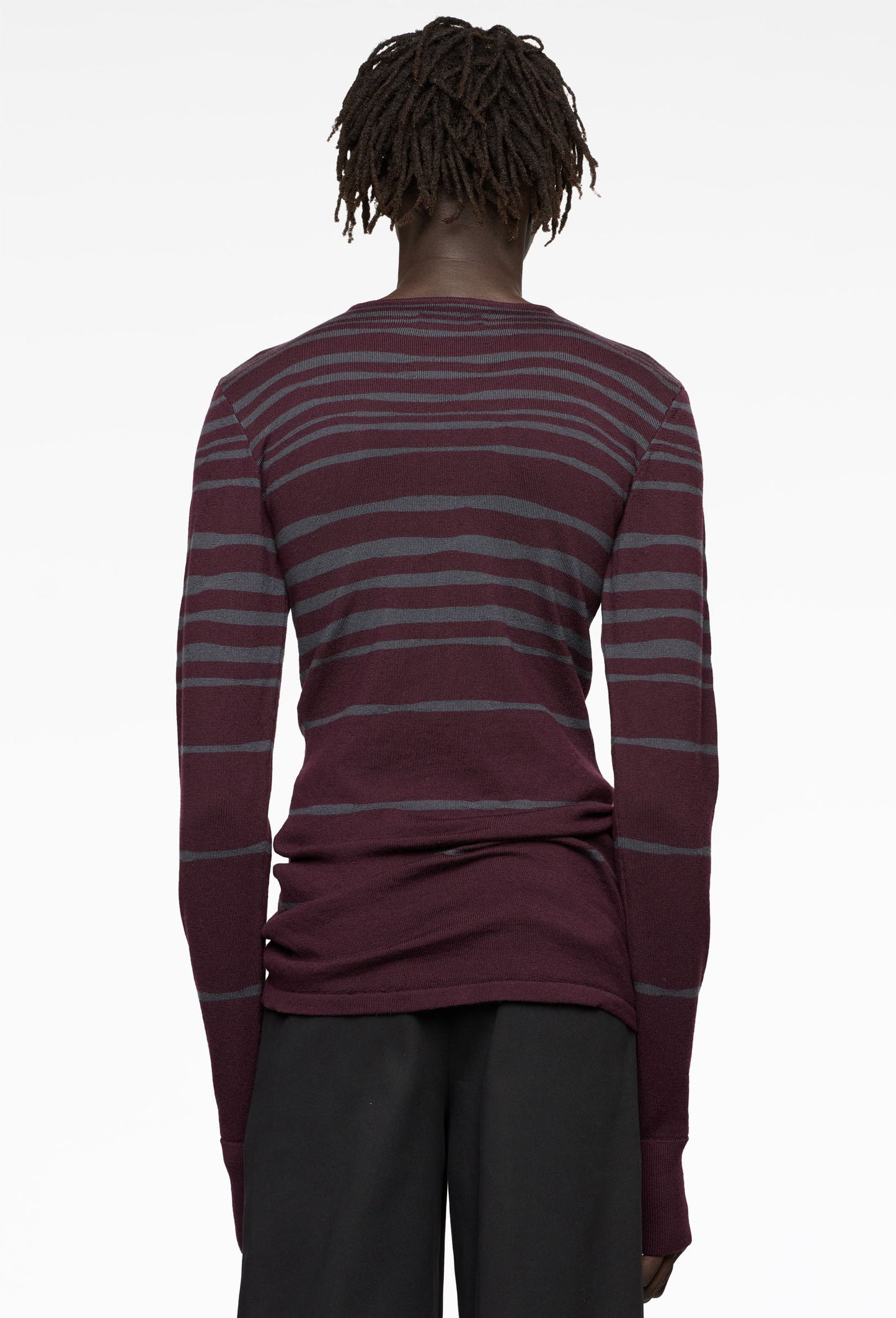 Eggplant Striped Henley Longsleeve