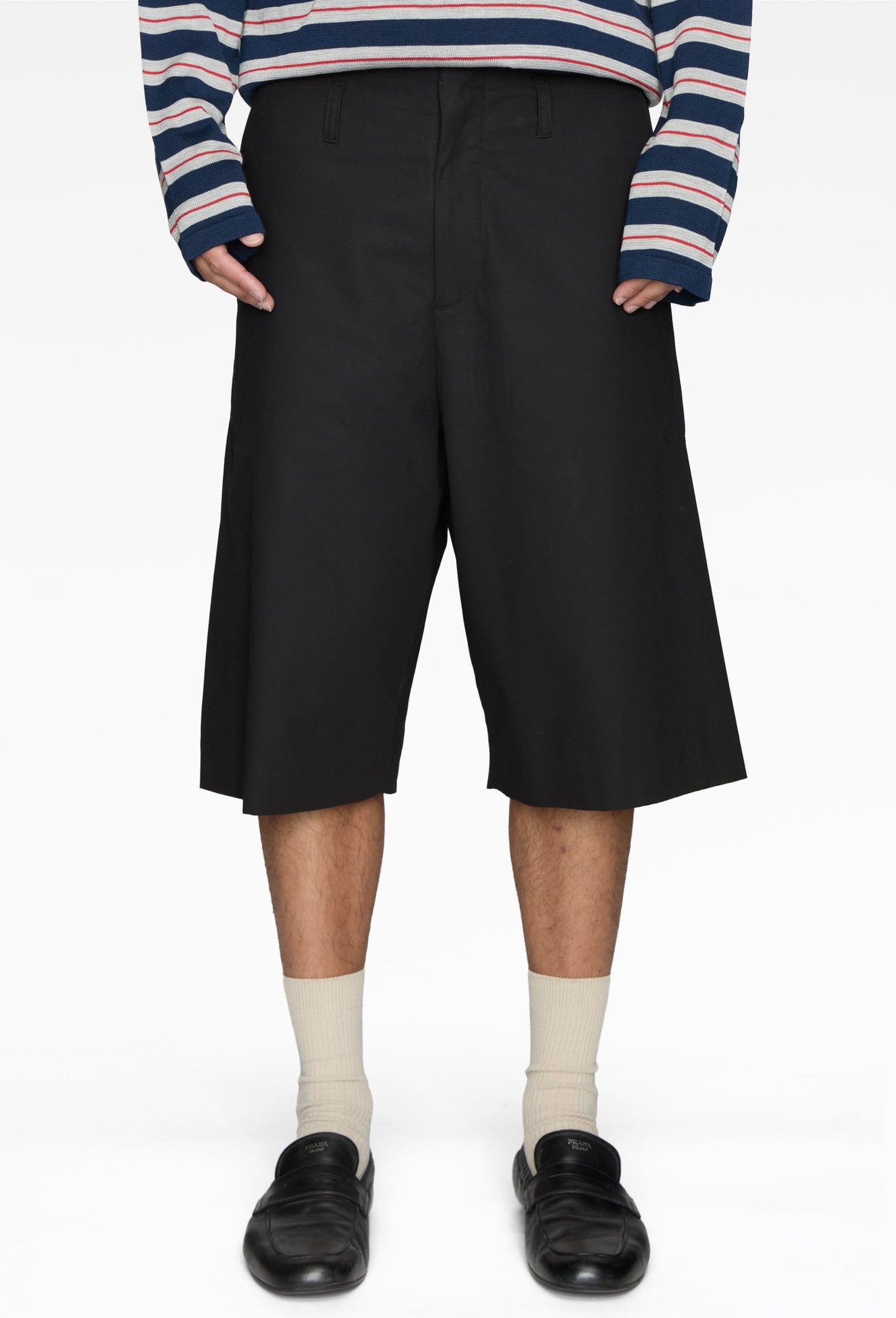 Everett Pleated Shorts in Cotton Poplin