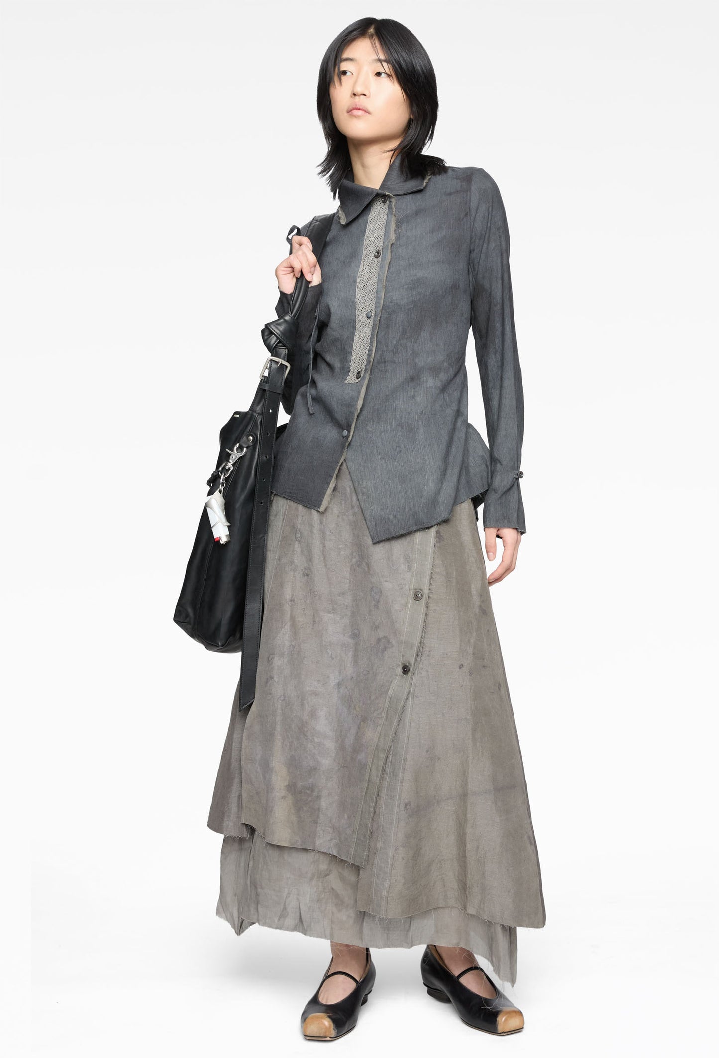 Forgotten Materials - Button Draft Layered Skirt (Komune Exclusive)