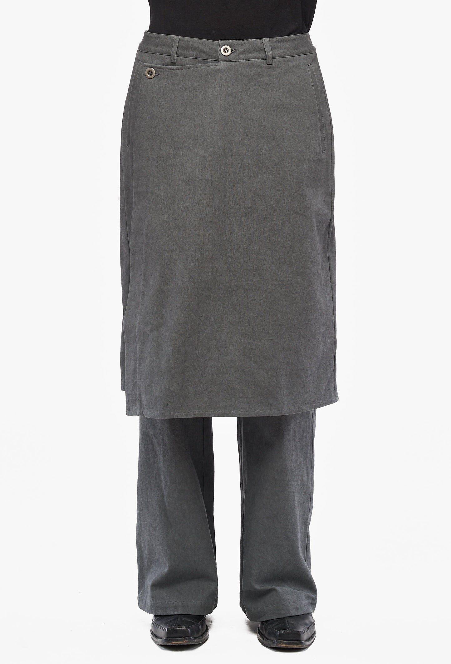 Grey Dirty Wash Apron Pants