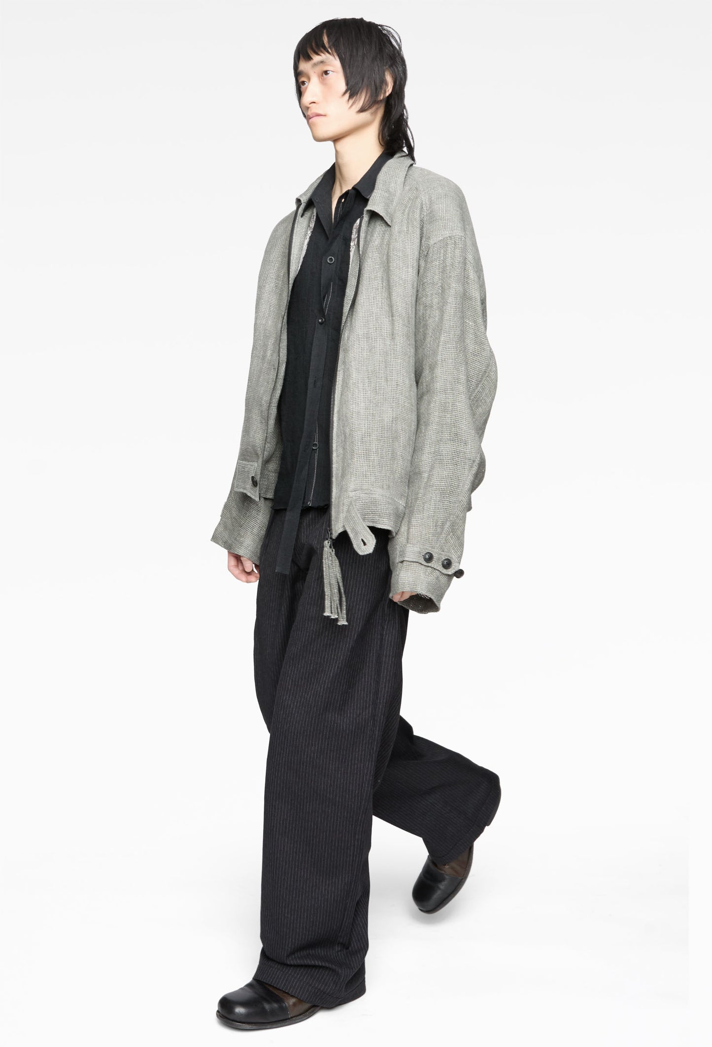 Grey Mesh Bomber