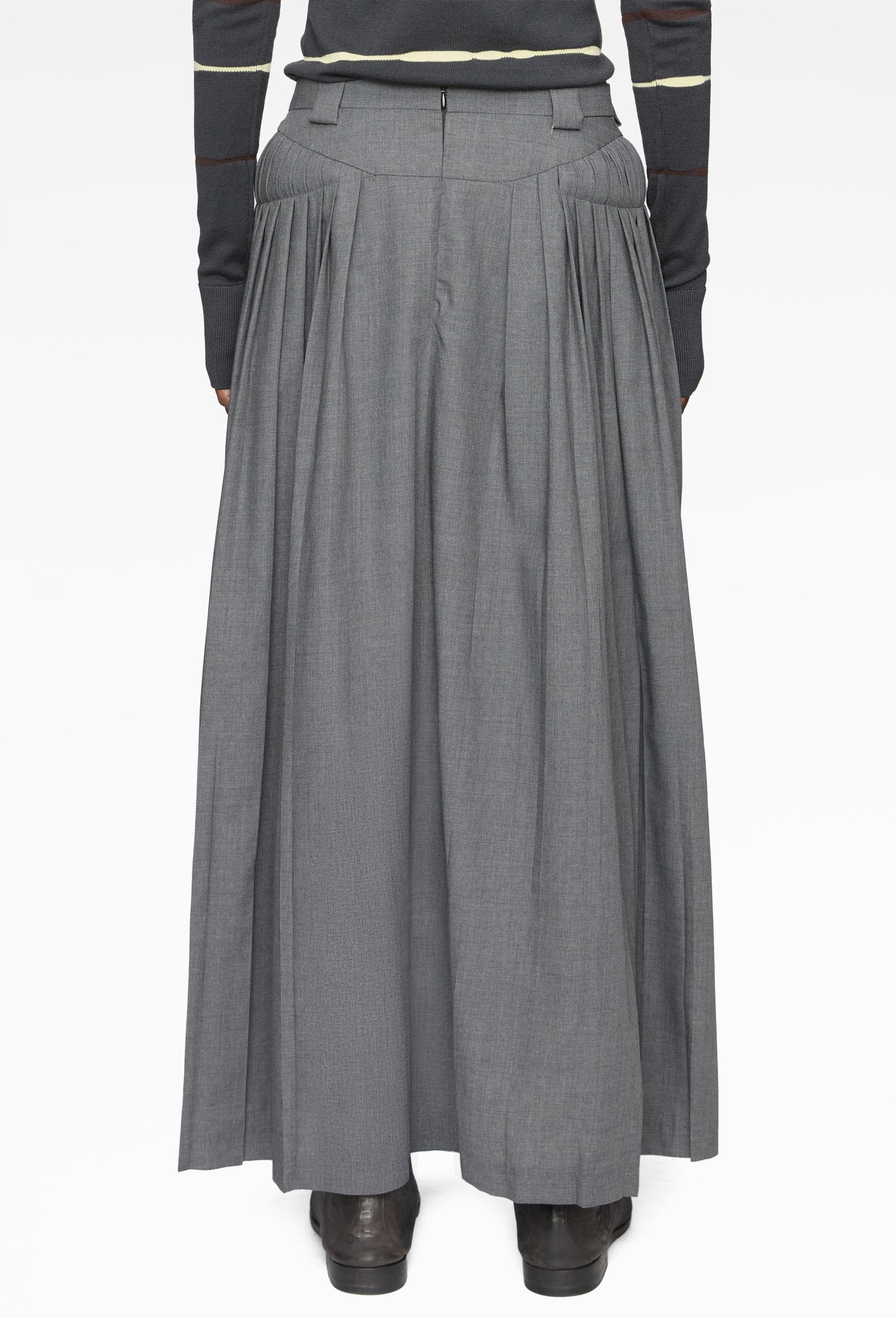 Grey Pleated Bumper Skirt