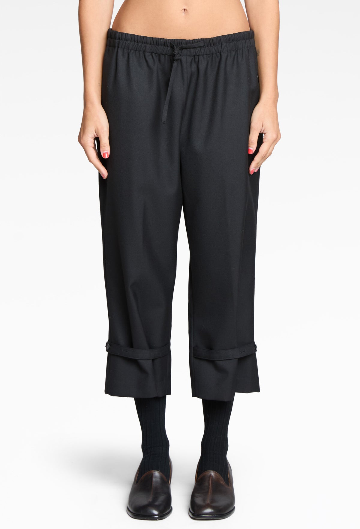 Grey Tailored Rounded Tie Trousers