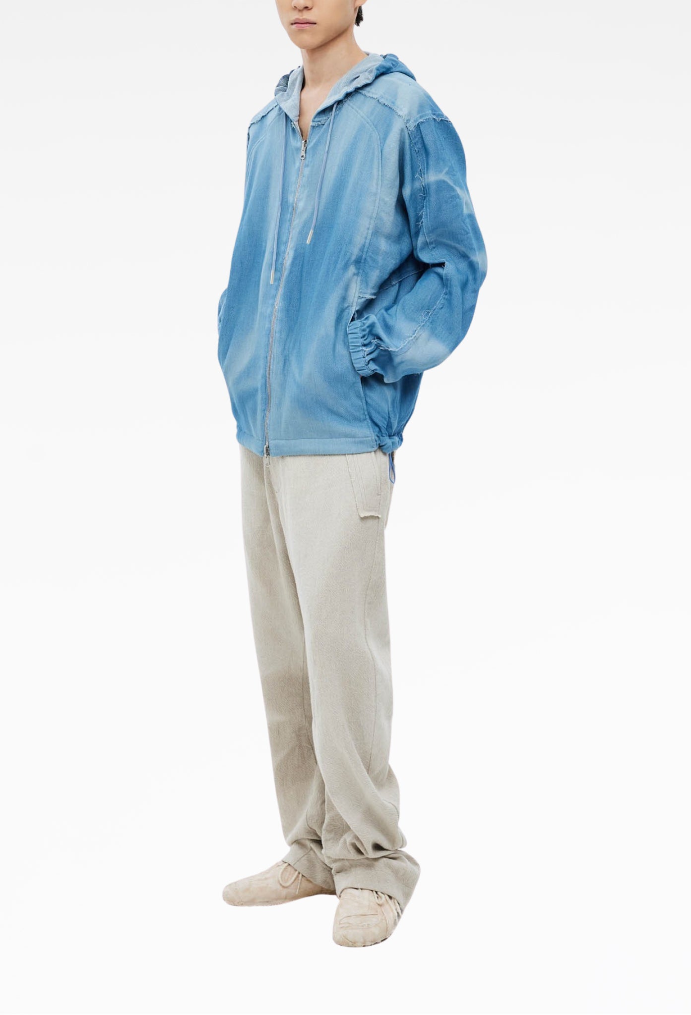 Ivory Sun-Bleached Curved Trousers