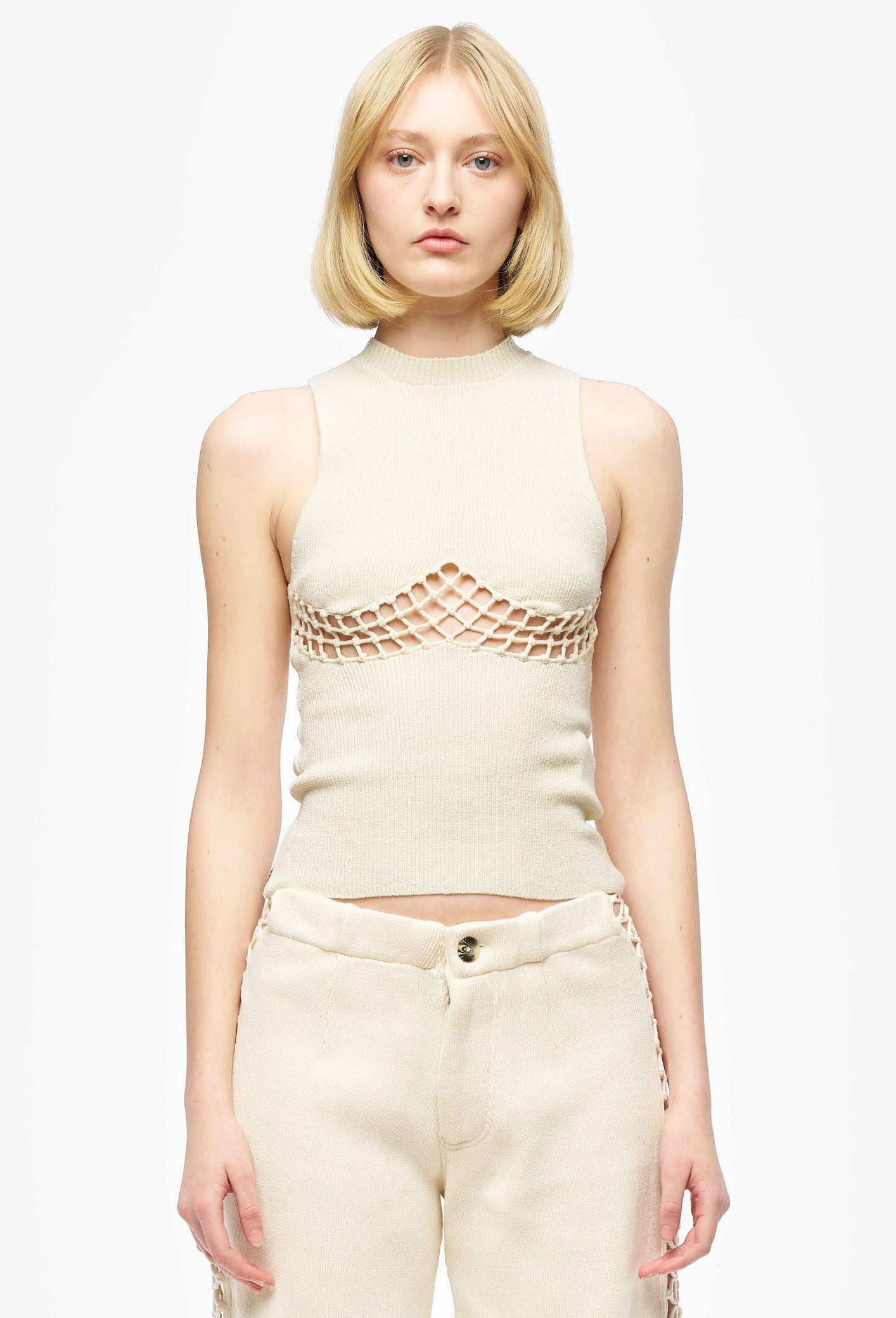Milk Curve Accent Tank Top