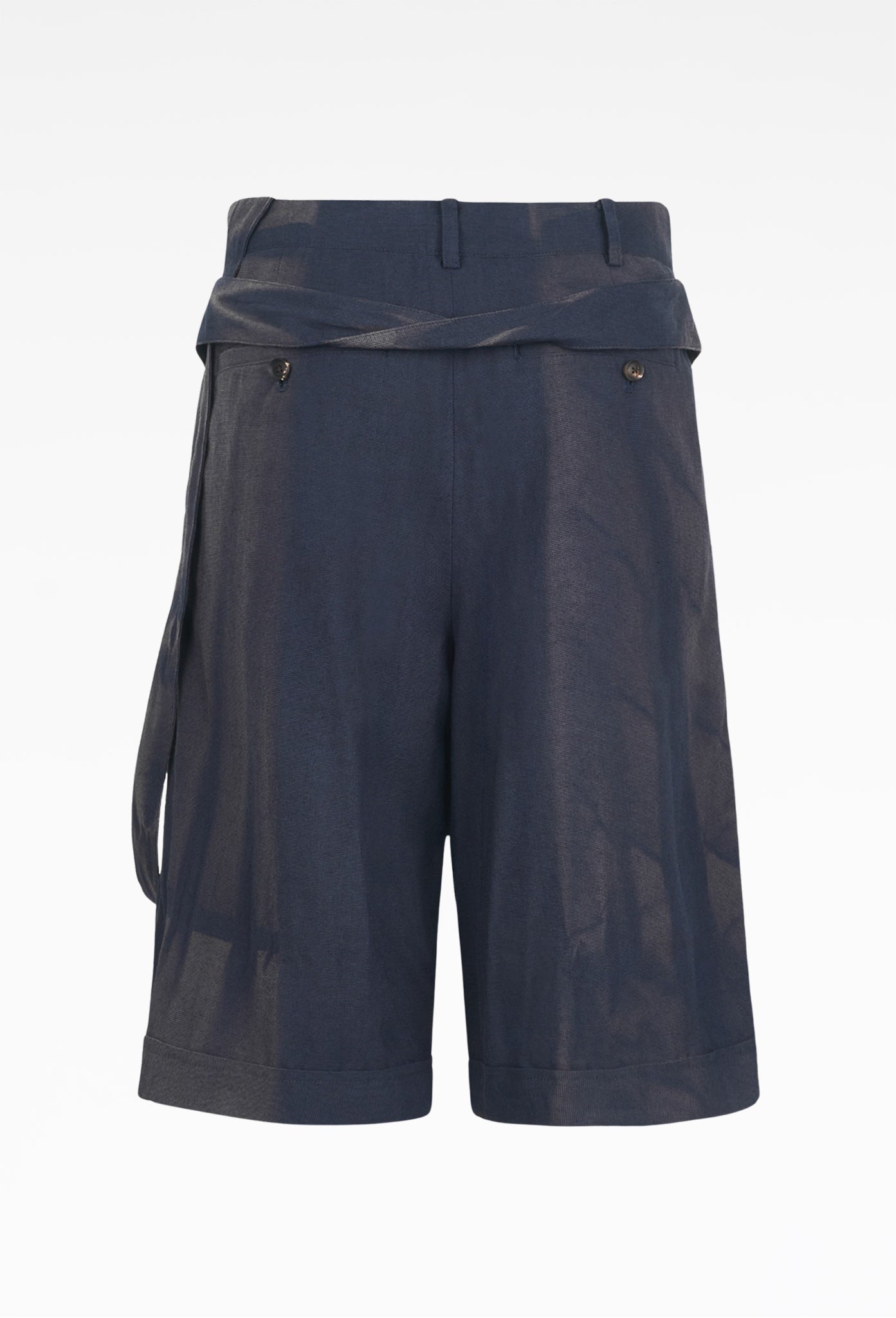 Navy Sun-Bleached Layered Half Trousers