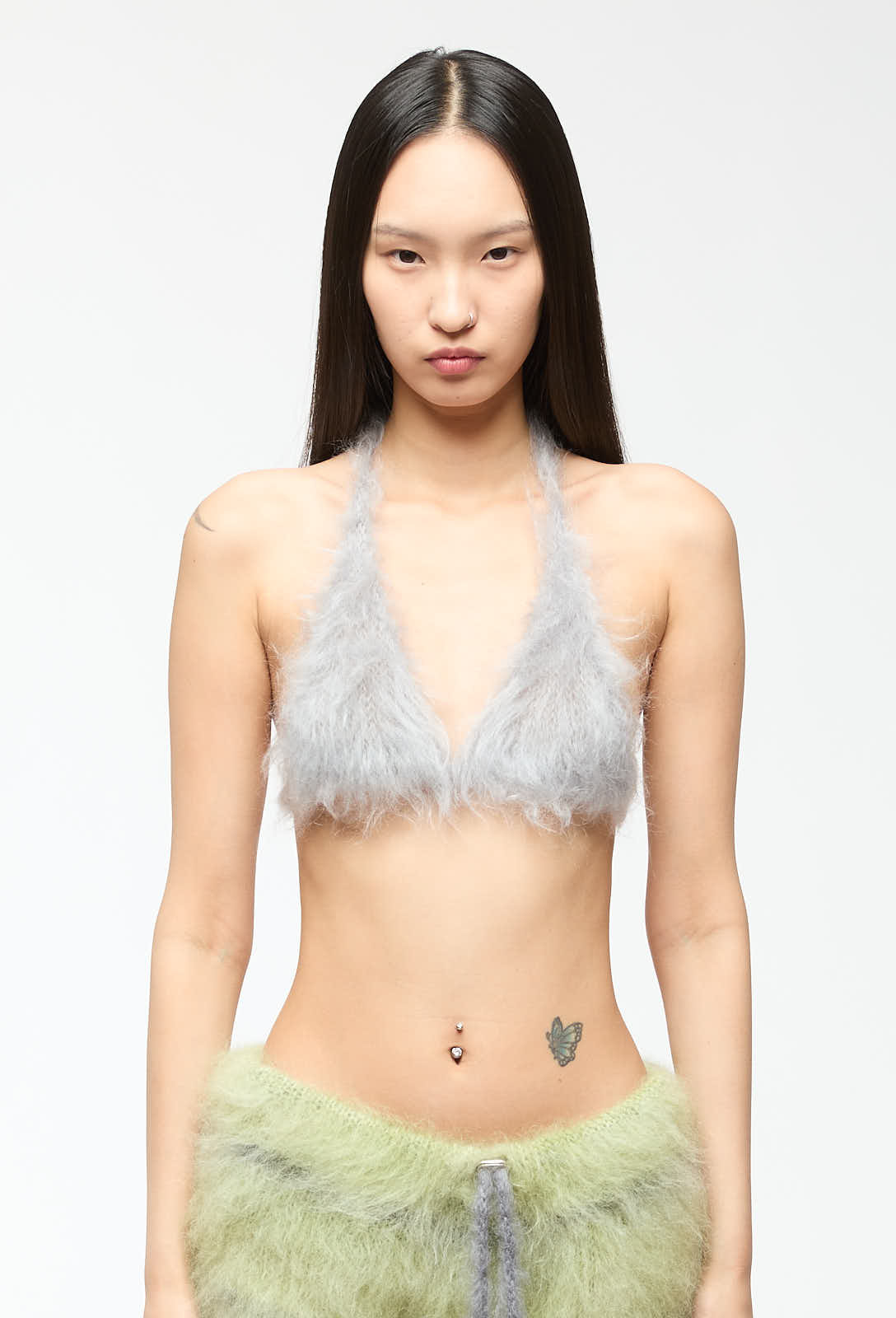 Nong Rak - Light Grey String Bralette Top