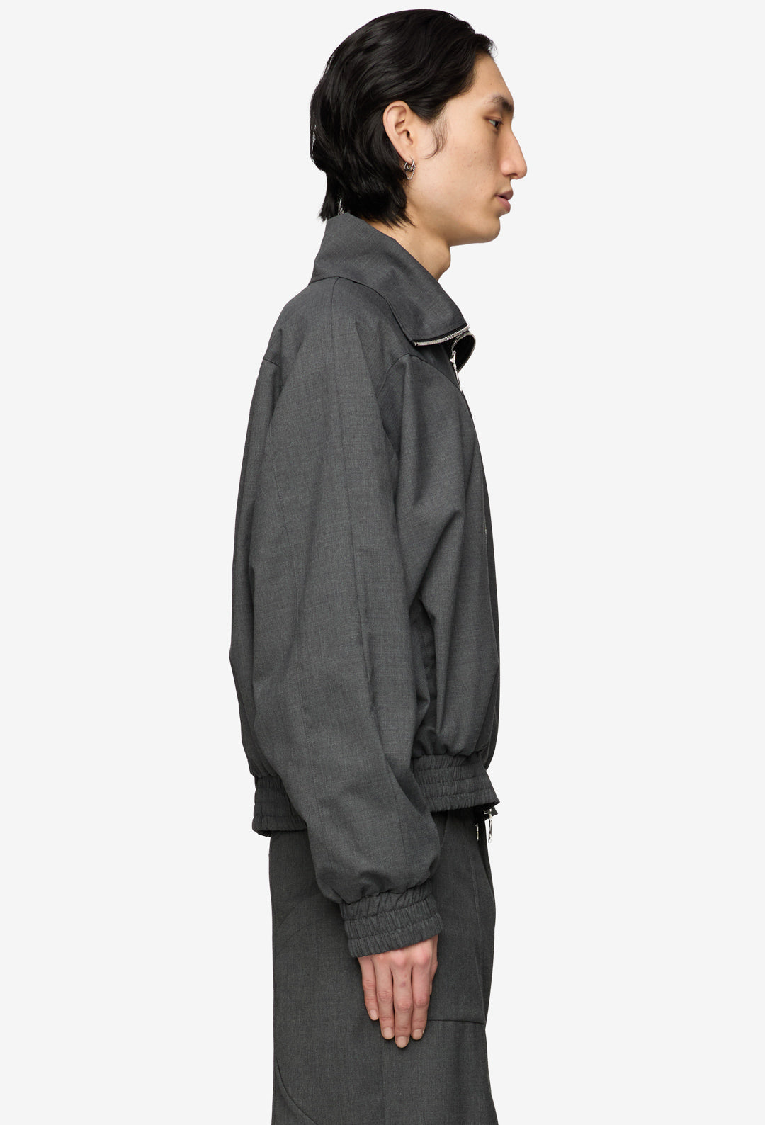 Obsidian Funnel-Neck Track Jacket