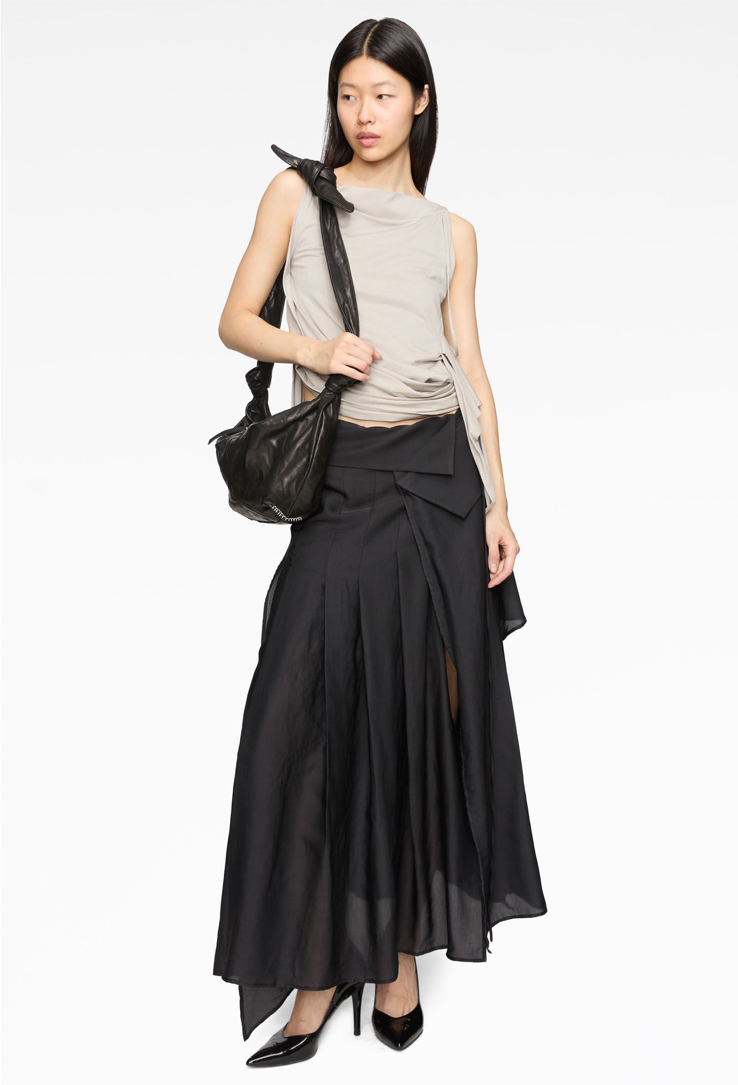 Opal Black Pleated Skirt