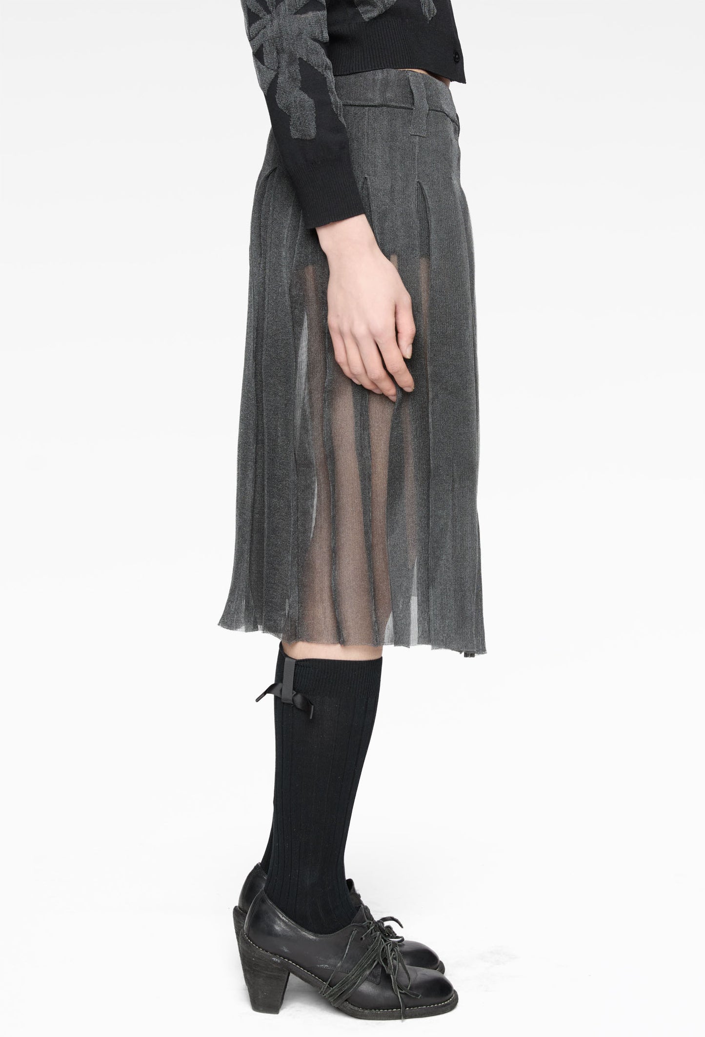 Organza Knit Pleated Skirt
