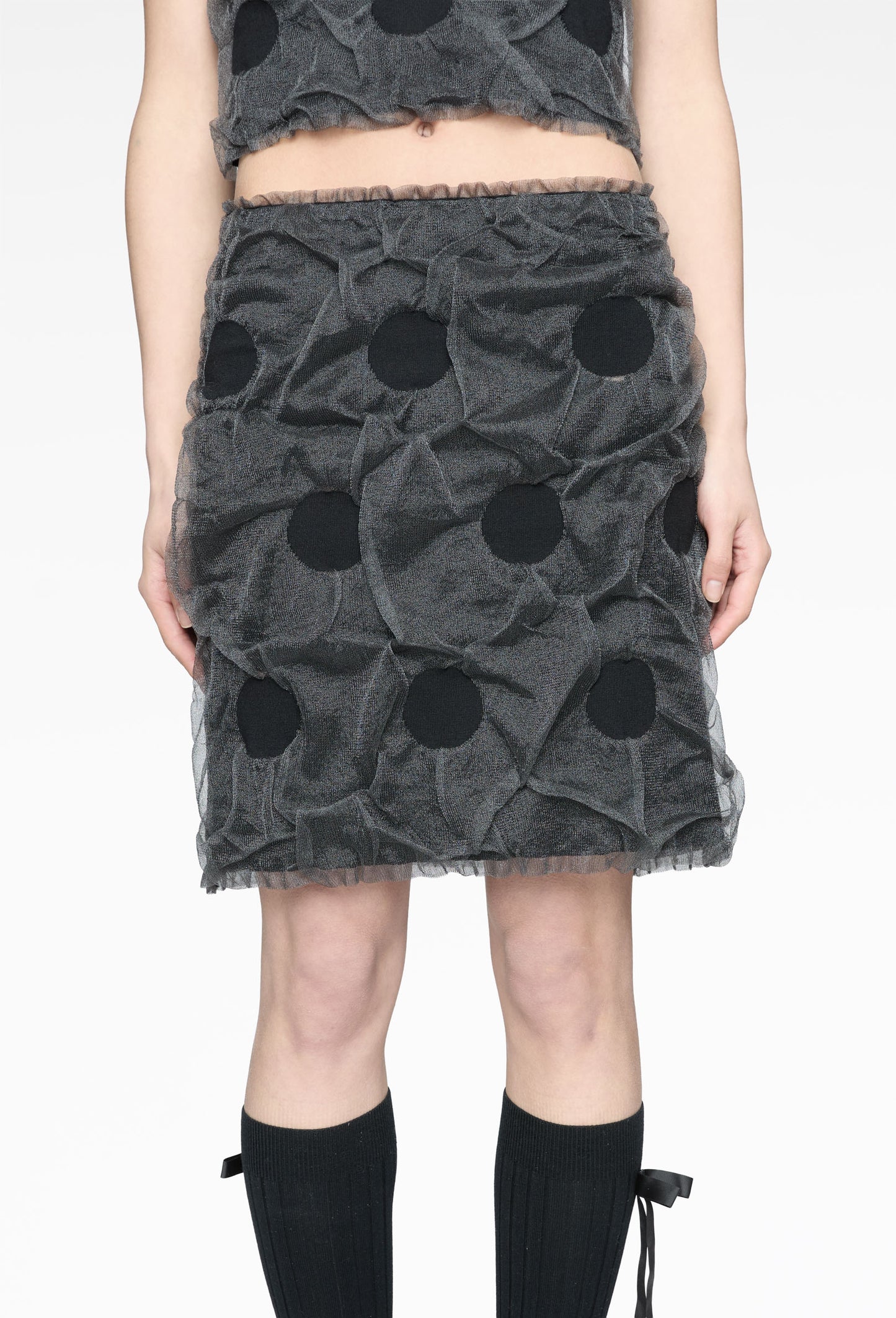 Polka Dot Bubble Gum Knit Skirt