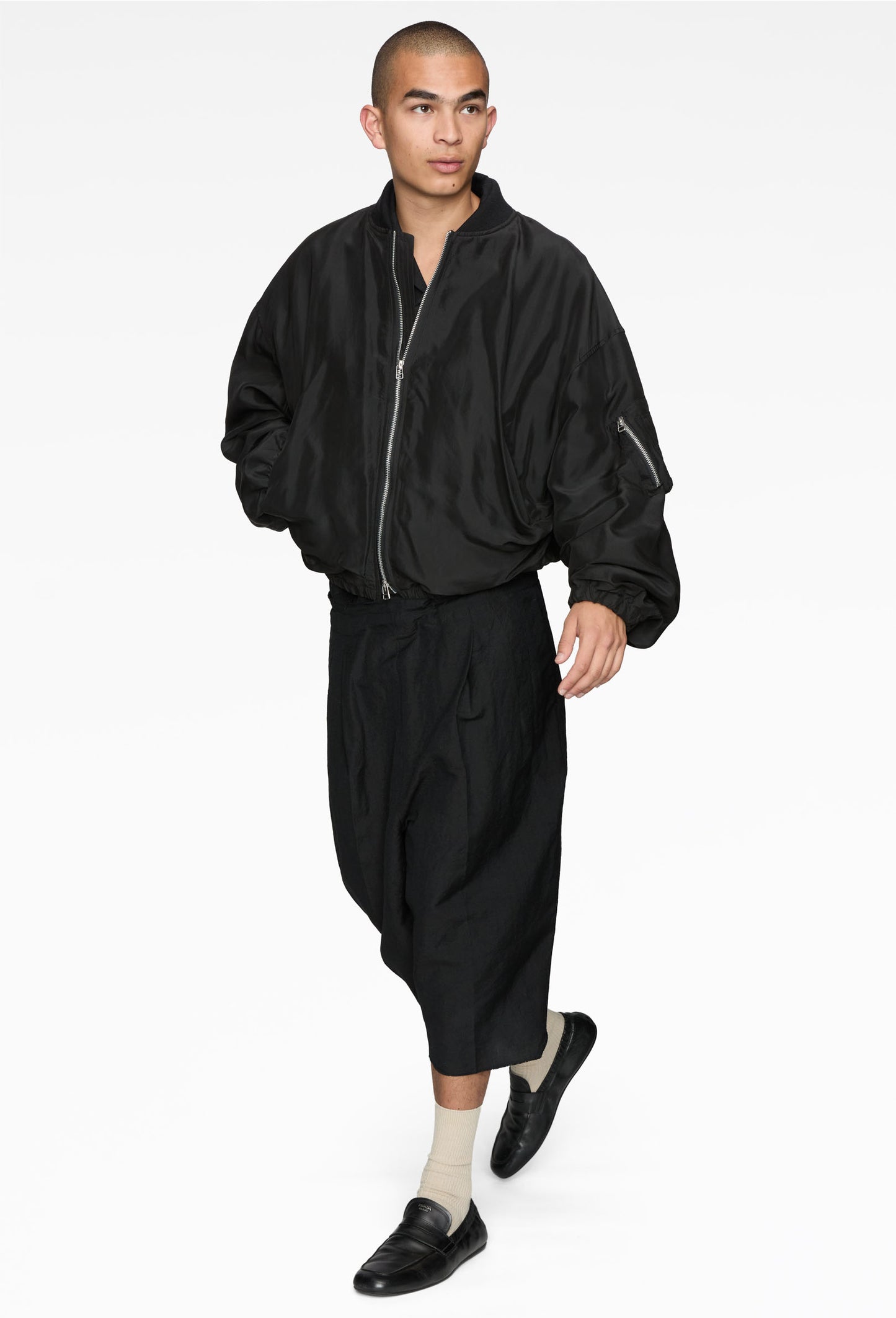 Silk Draped Ma1 Blouson