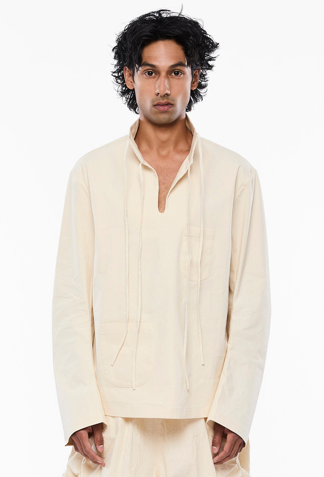 Off-White Bent-Arm Pullover