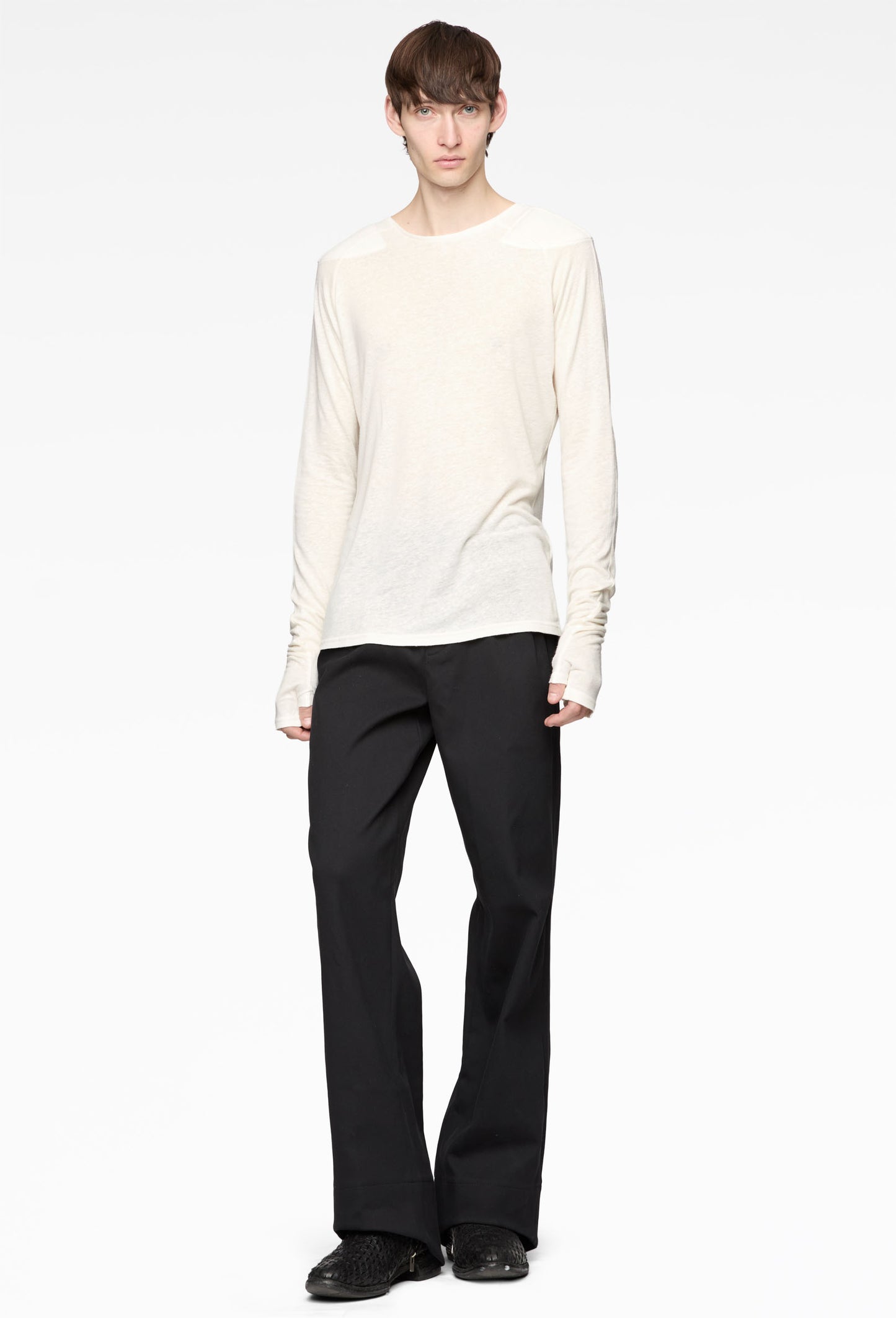 White Shoulderpad Longsleeve