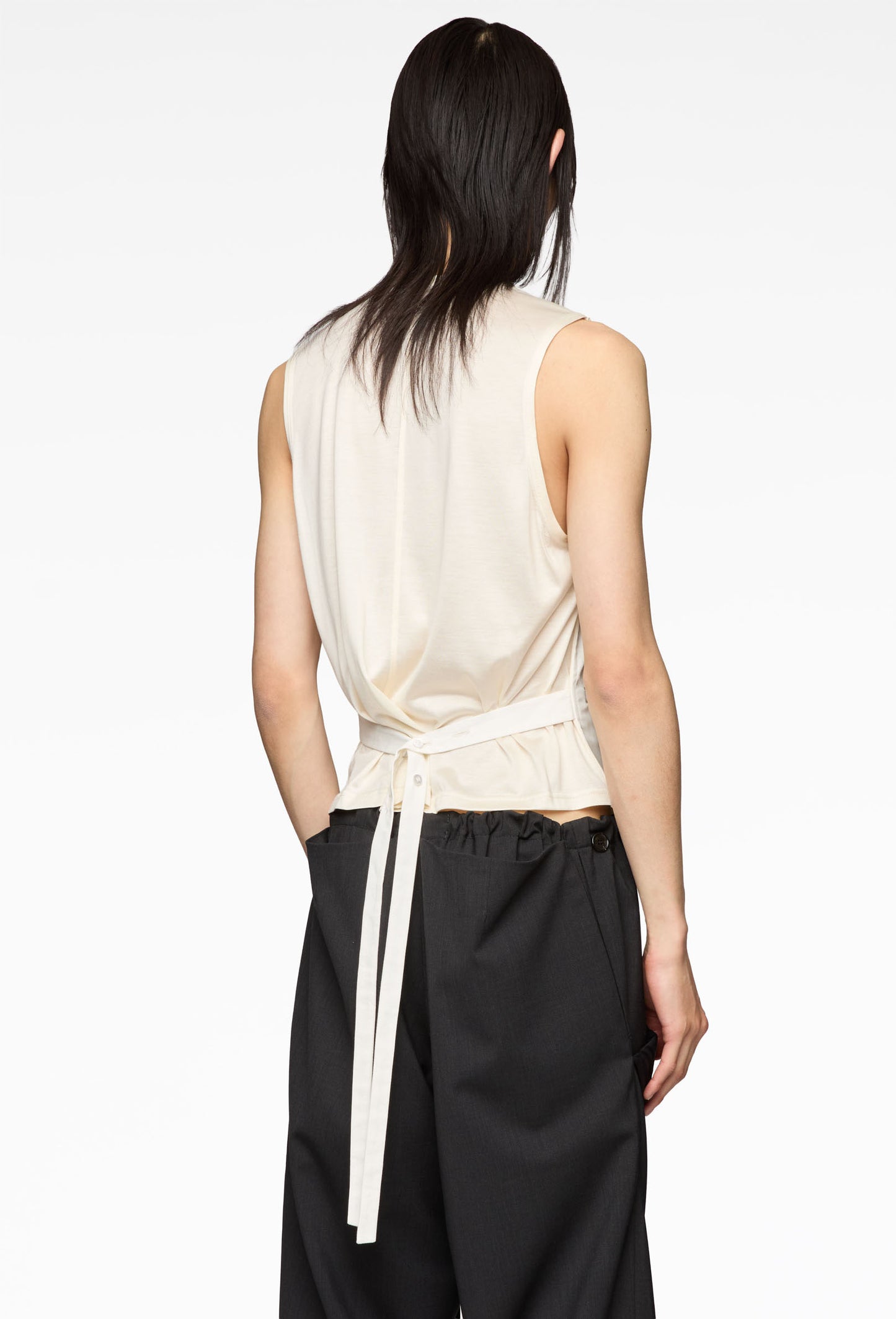 White T-Shirt Suit Vest