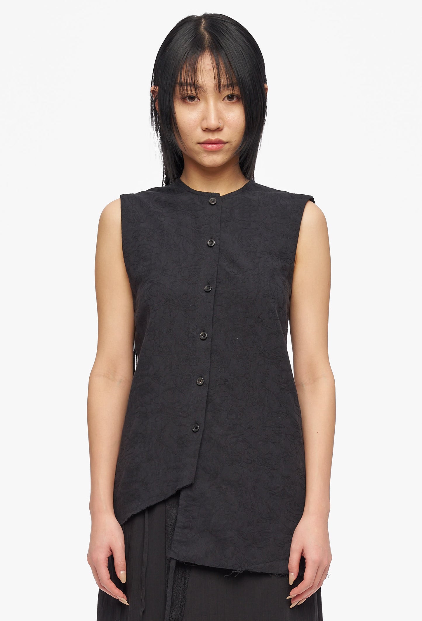 Black Linen Vest
