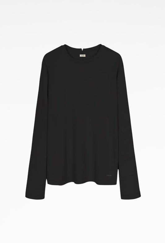 Black Suvin Cotton Rio Polar Jersey Top