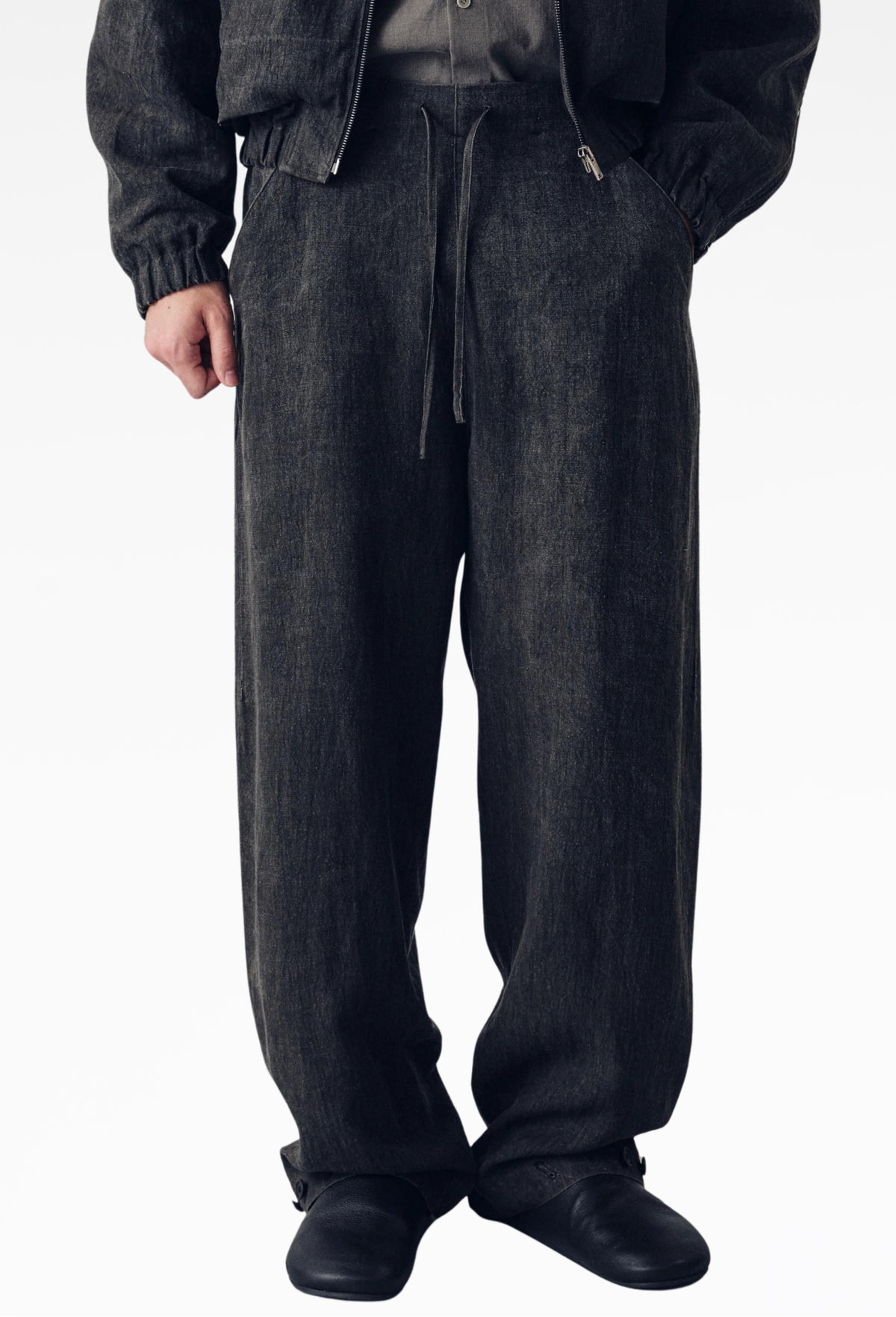 Sumi-Dyed Linen Cohen Relaxed Trousers