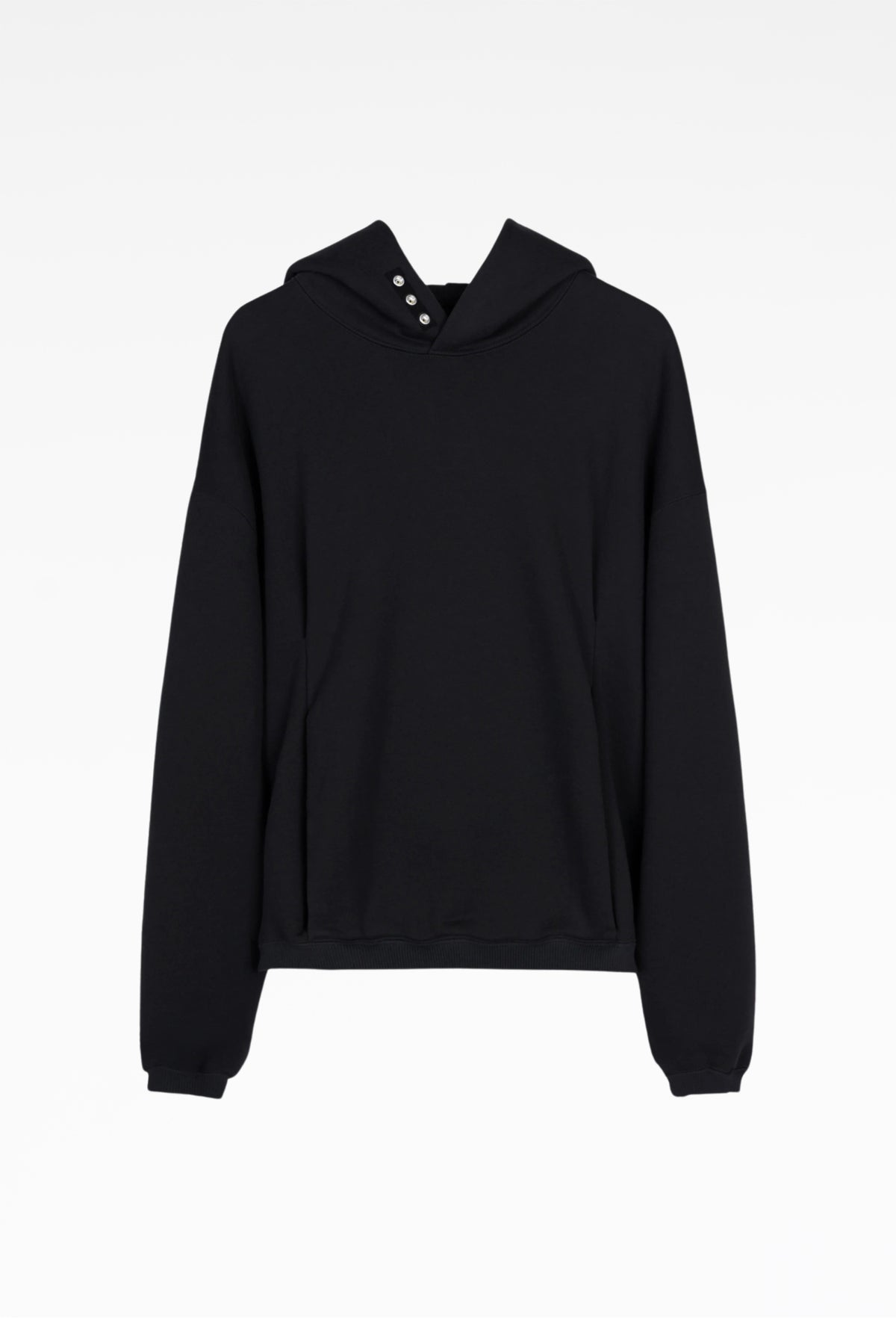 Black Suvin Cotton Rhea Pullover Hoodie