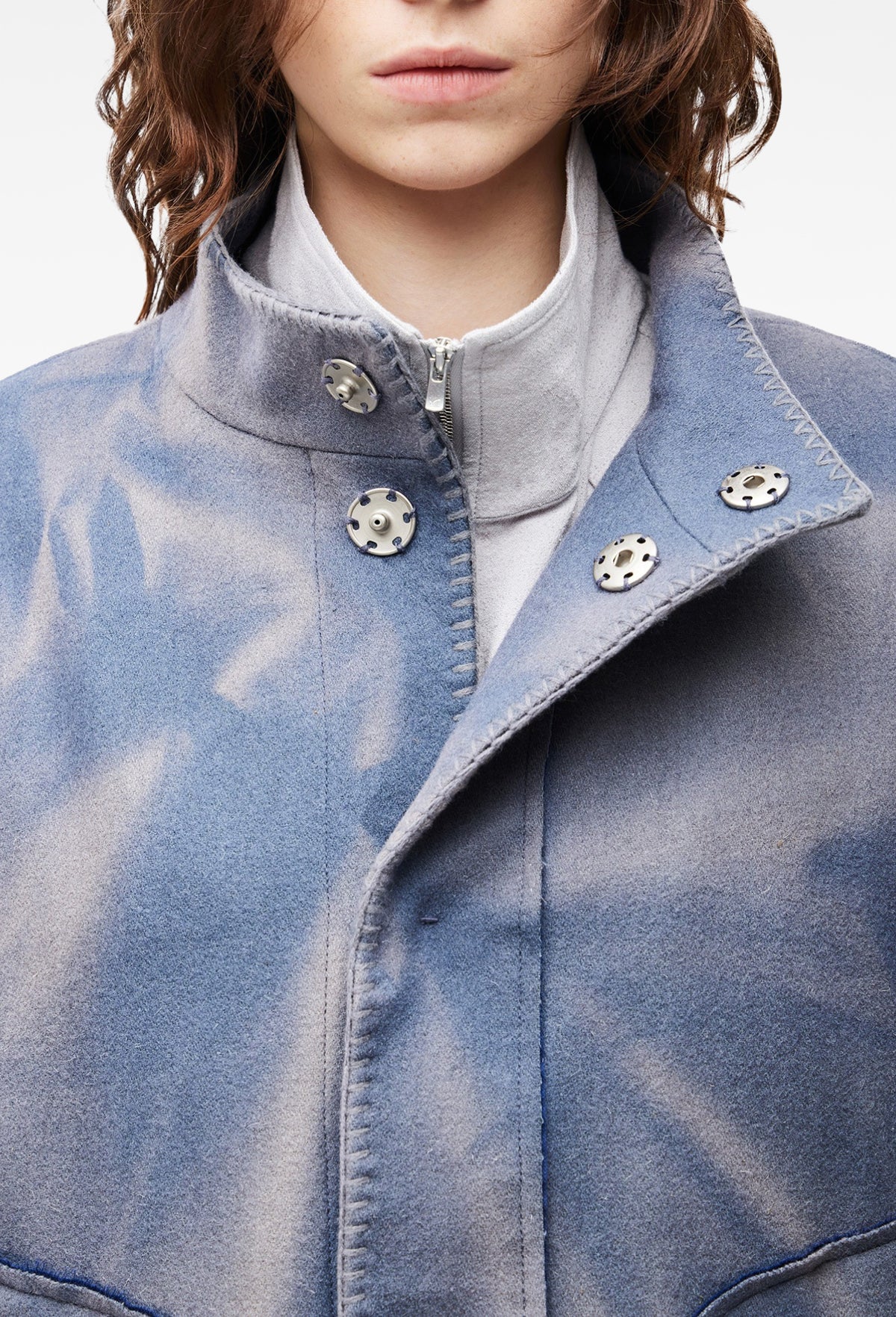 Blue Sun-Bleached Blanket Jacket