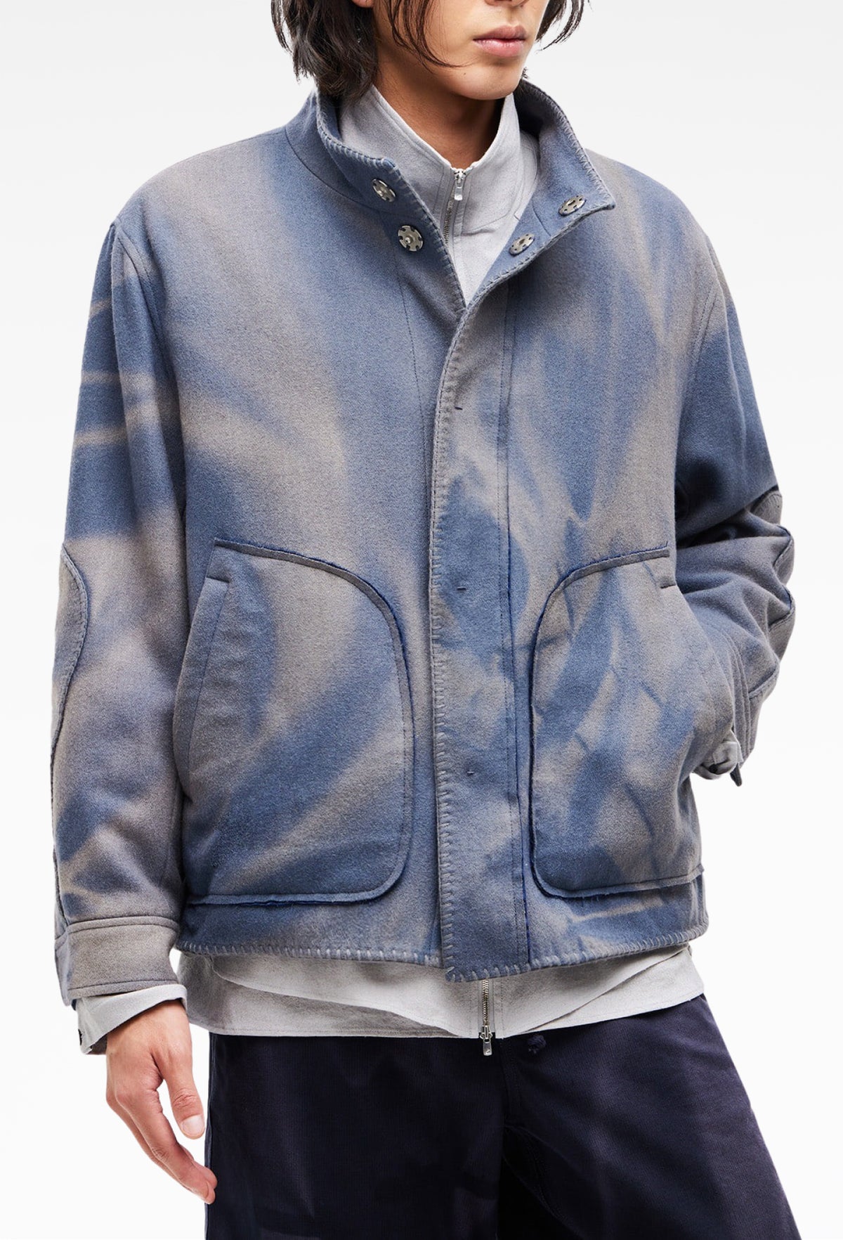 Blue Sun-Bleached Blanket Jacket