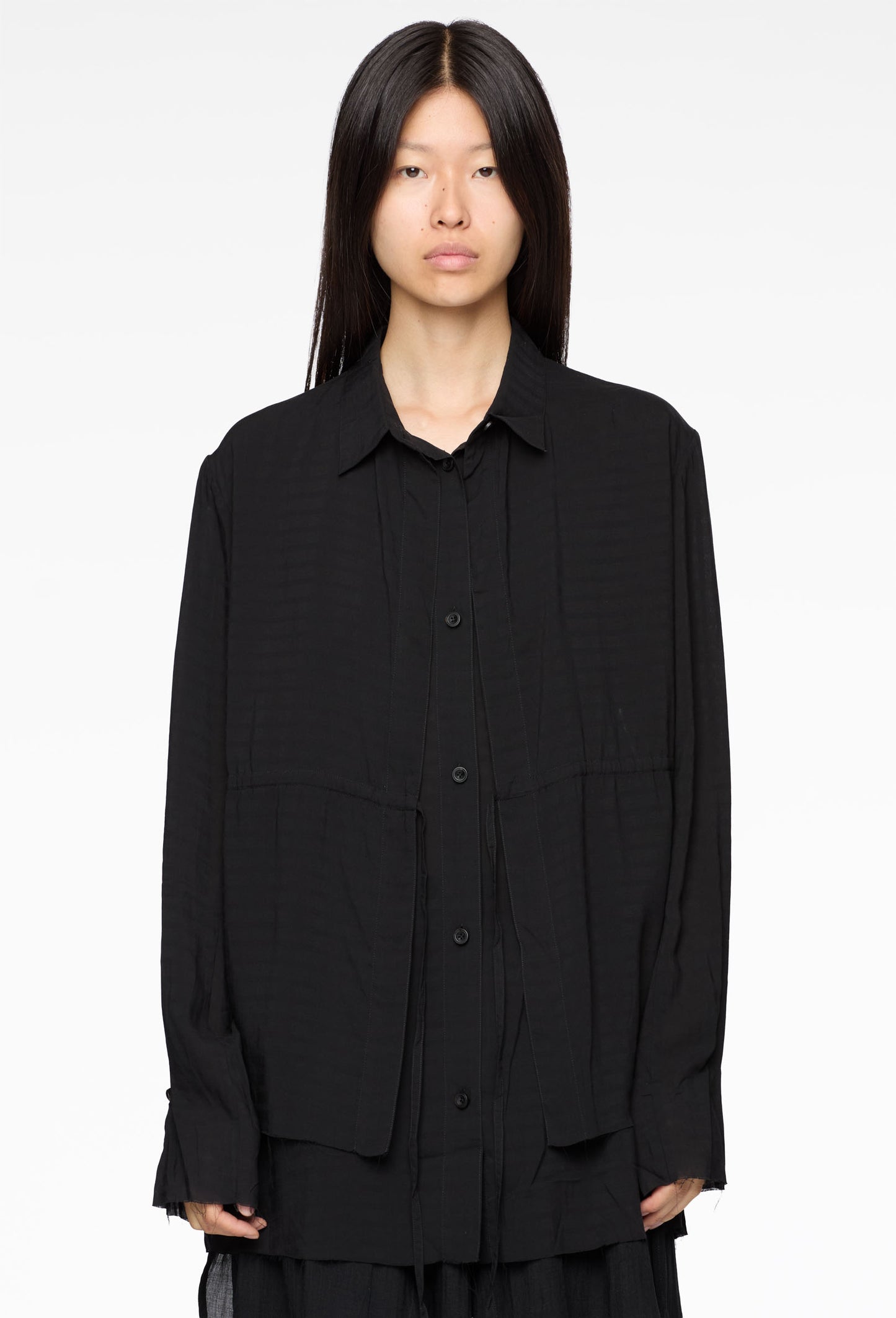 Drawstring Layer Shirt