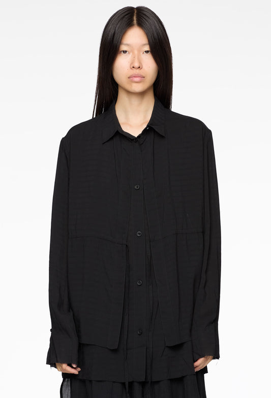 Drawstring Layer Shirt