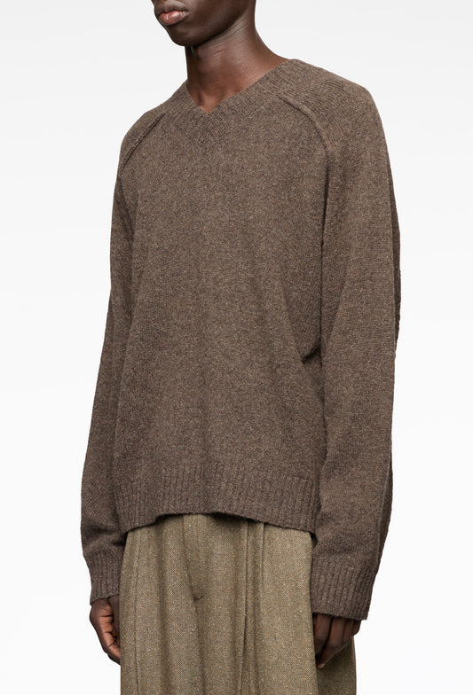 Melange Bark V-Neck Knit
