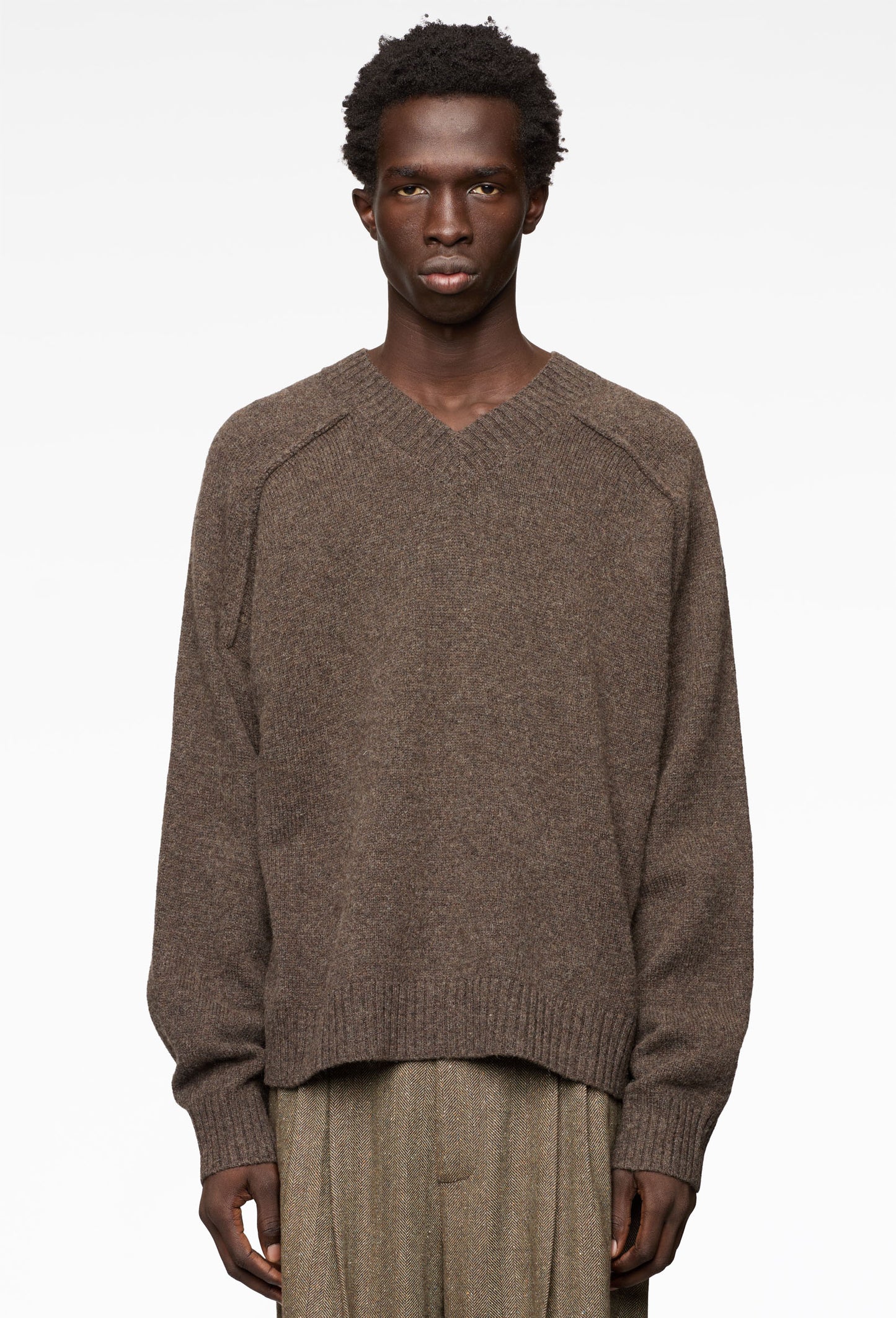 Melange Bark V-Neck Knit