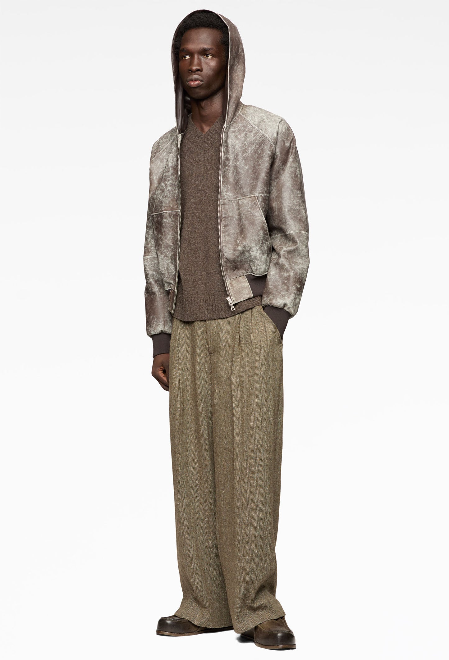 Melange Bark V-Neck Knit