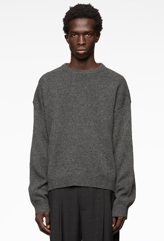 Melange Charcoal Drape Knit