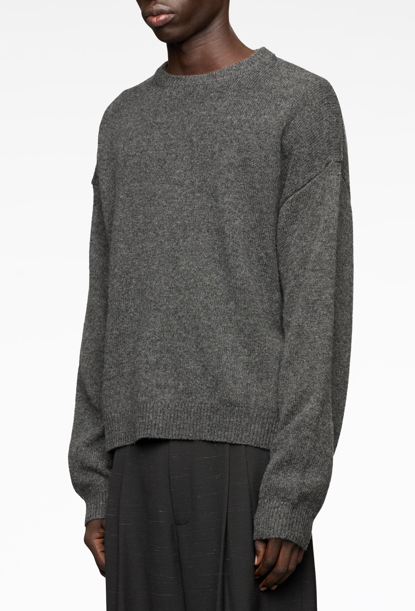 Melange Charcoal Drape Knit