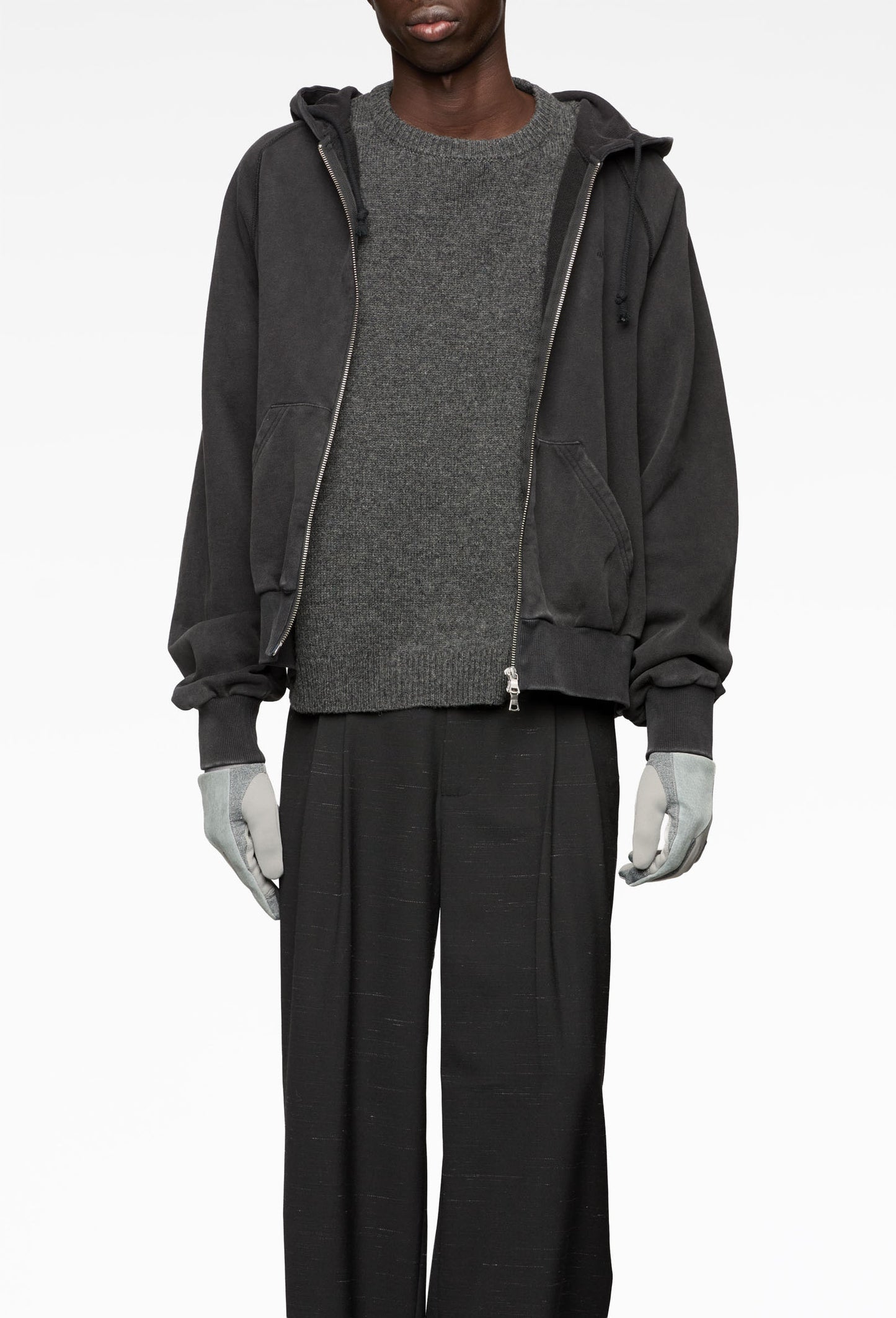 Vintage Black Zip Hoodie