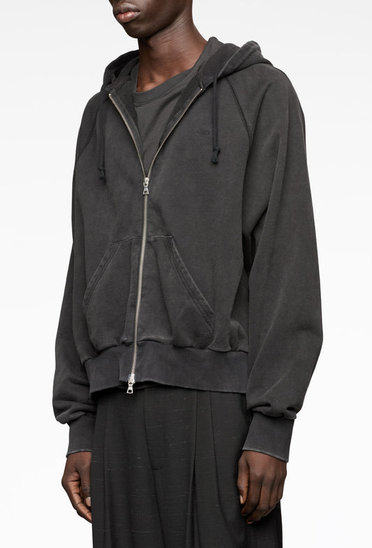 Vintage Black Zip Hoodie